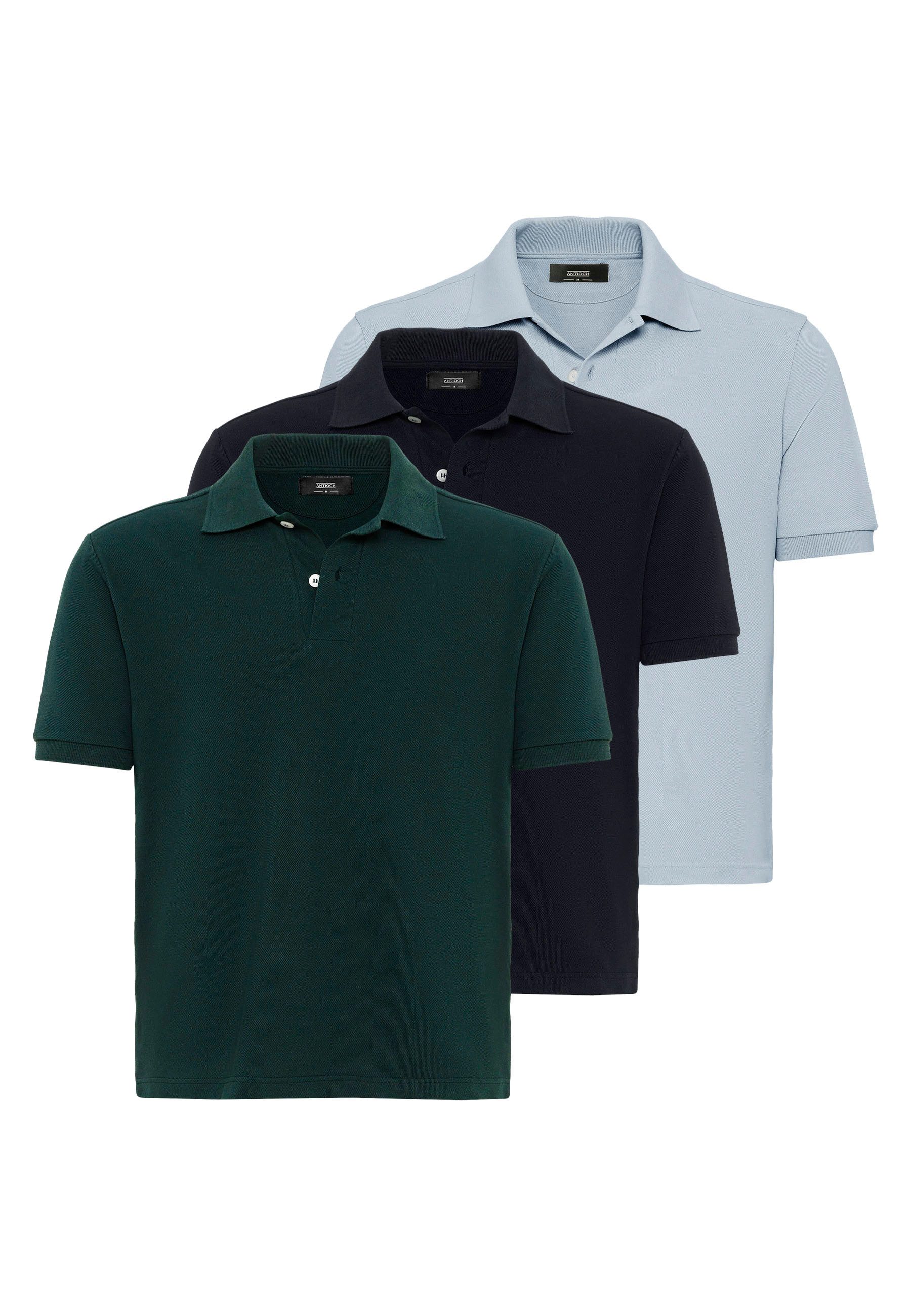 Antioch  Hemdbluse Gianpietro 3 Pack Regular Fit Polo Shirt günstig online kaufen