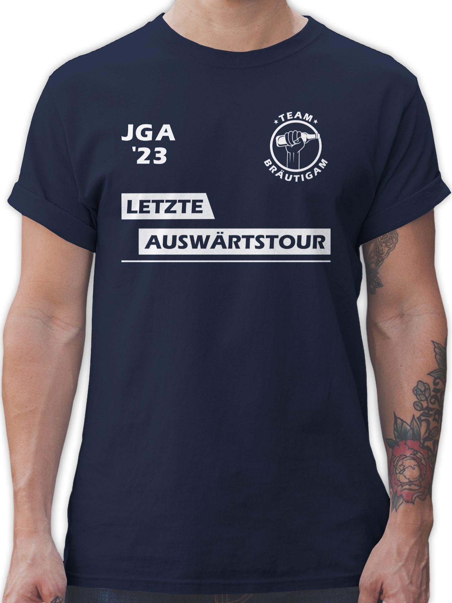 Shirtracer T-Shirt Letzte Auswärtstour Team Bräutigam JGA Männer 2 Navy Blau