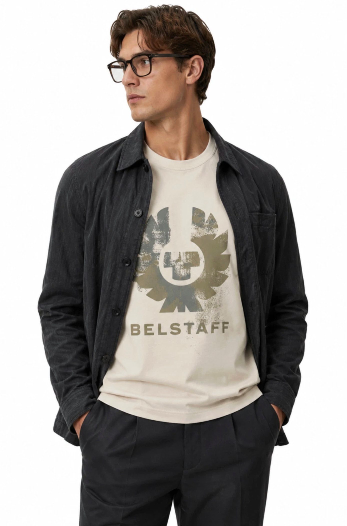 Belstaff T-Shirt London Retro Blur Phoenix Logo Regular Cut Phoenix-Logo mit Belstaff Schriftzug im Spray-Effekt – Bild 4 von 5