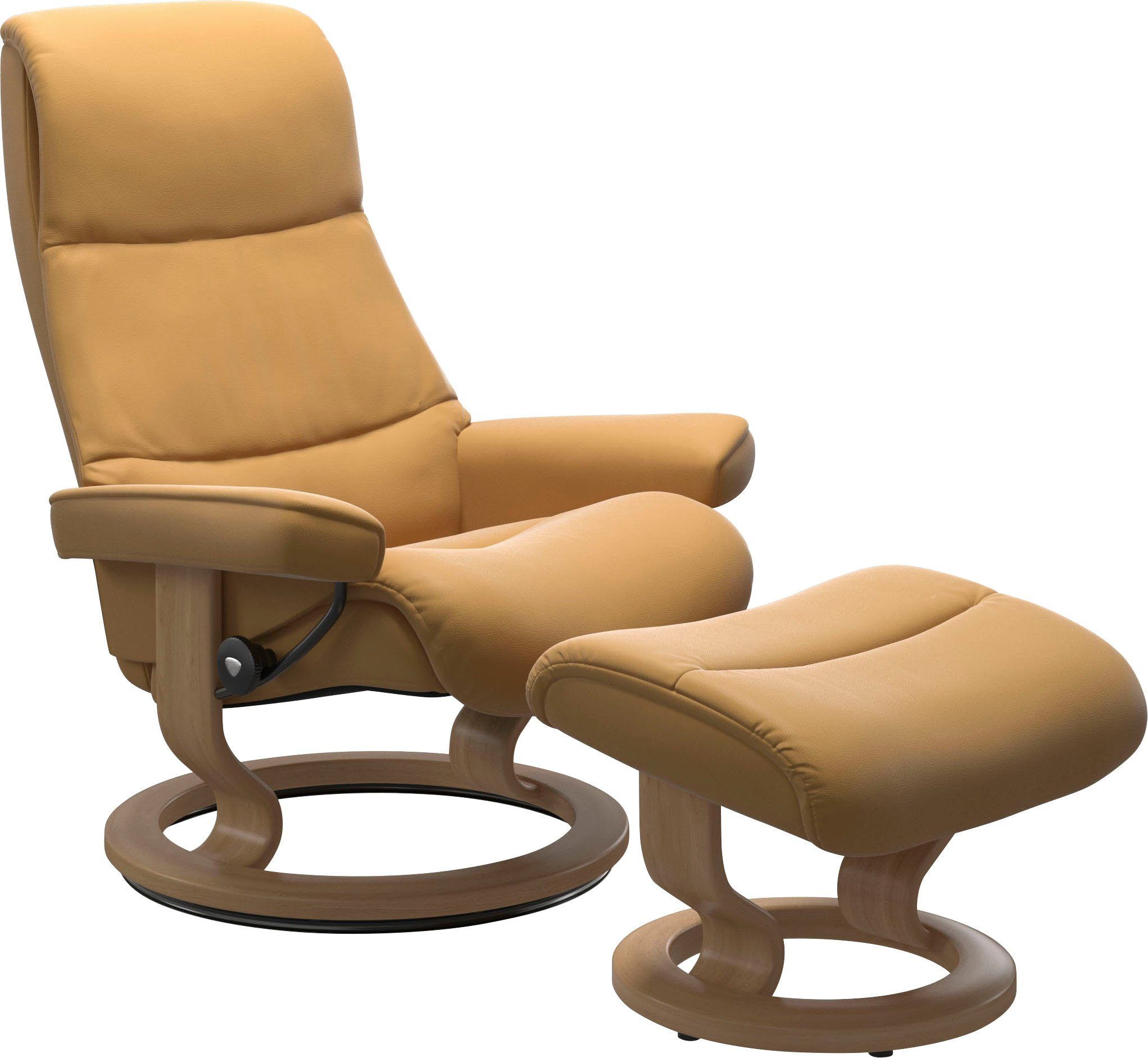 Stressless® Relaxsessel View (Set, Relaxsessel mit Hocker), mit Classic Base, Größe M,Gestell Eiche