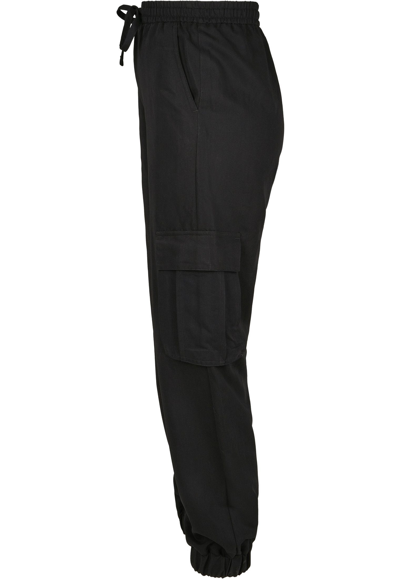 URBAN CLASSICS Cargohose Ladies black Viscose Twill Cargo (1-tlg) Damen Pants