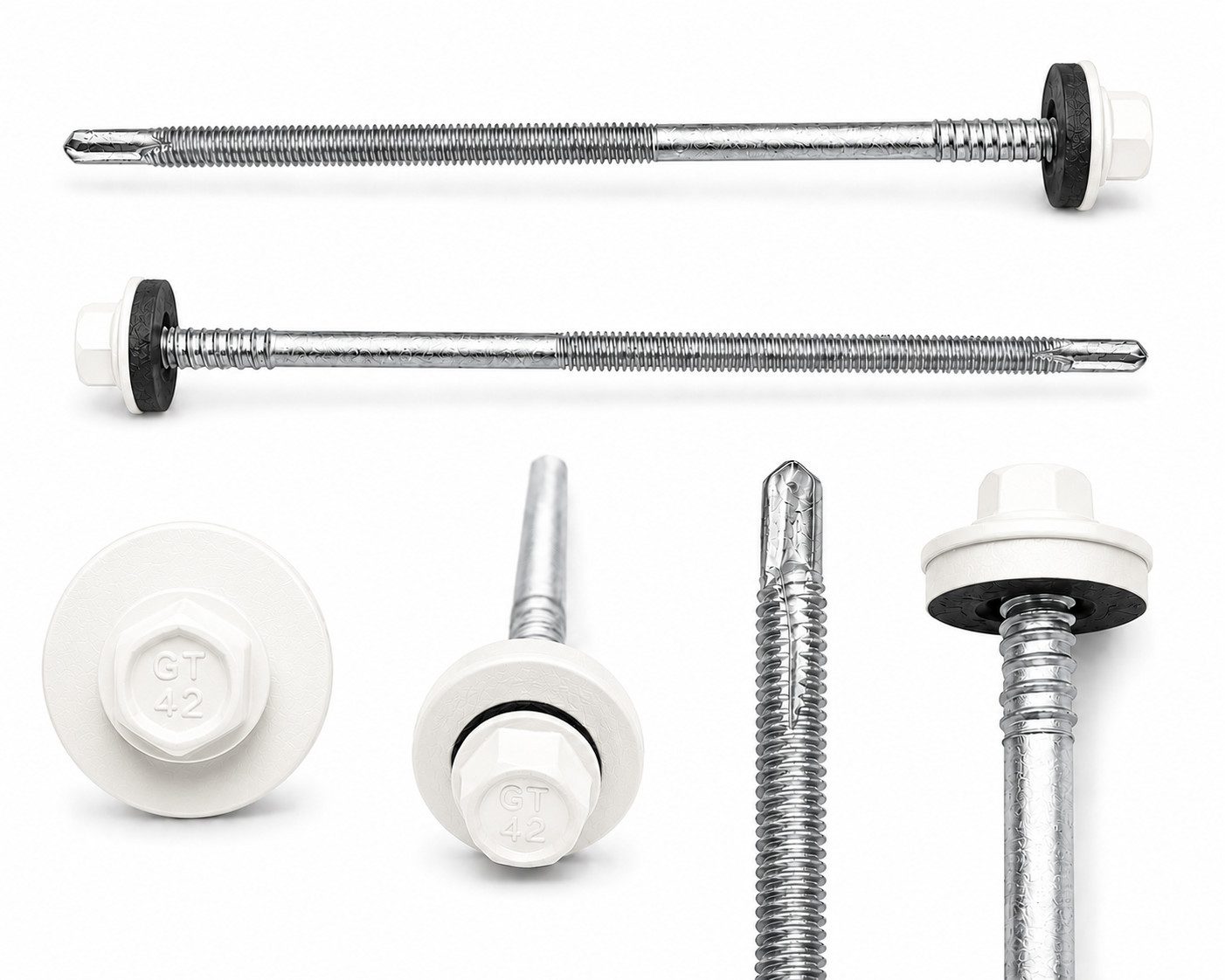 Etanco GmbH Blechschraube mit EPDM Dichtung für Stahl bis 6 mm, - 100 Stk. RAL 9010