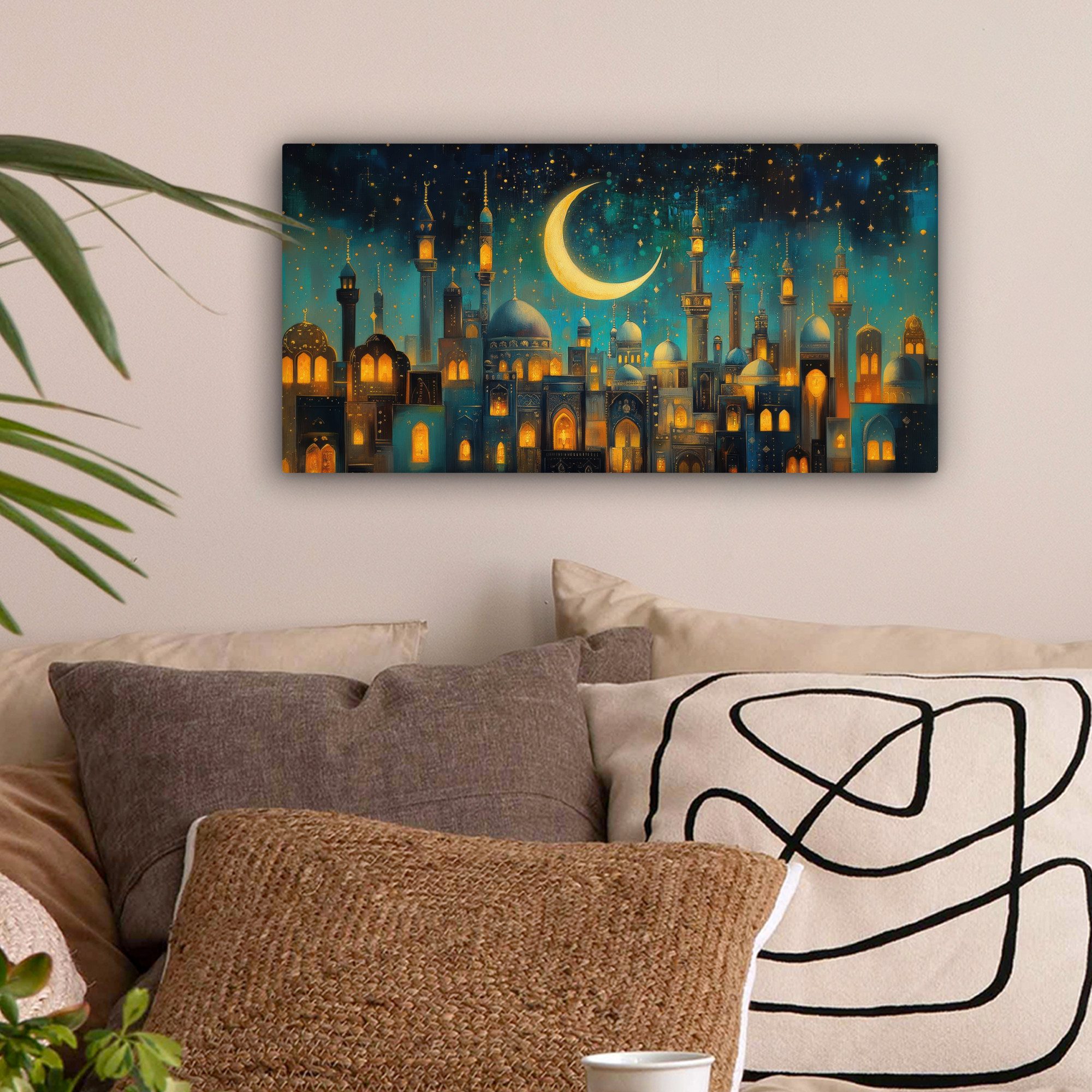 OneMillionCanvasses® Leinwandbild Panorama Islamisch - Moschee - Ramadan - günstig online kaufen