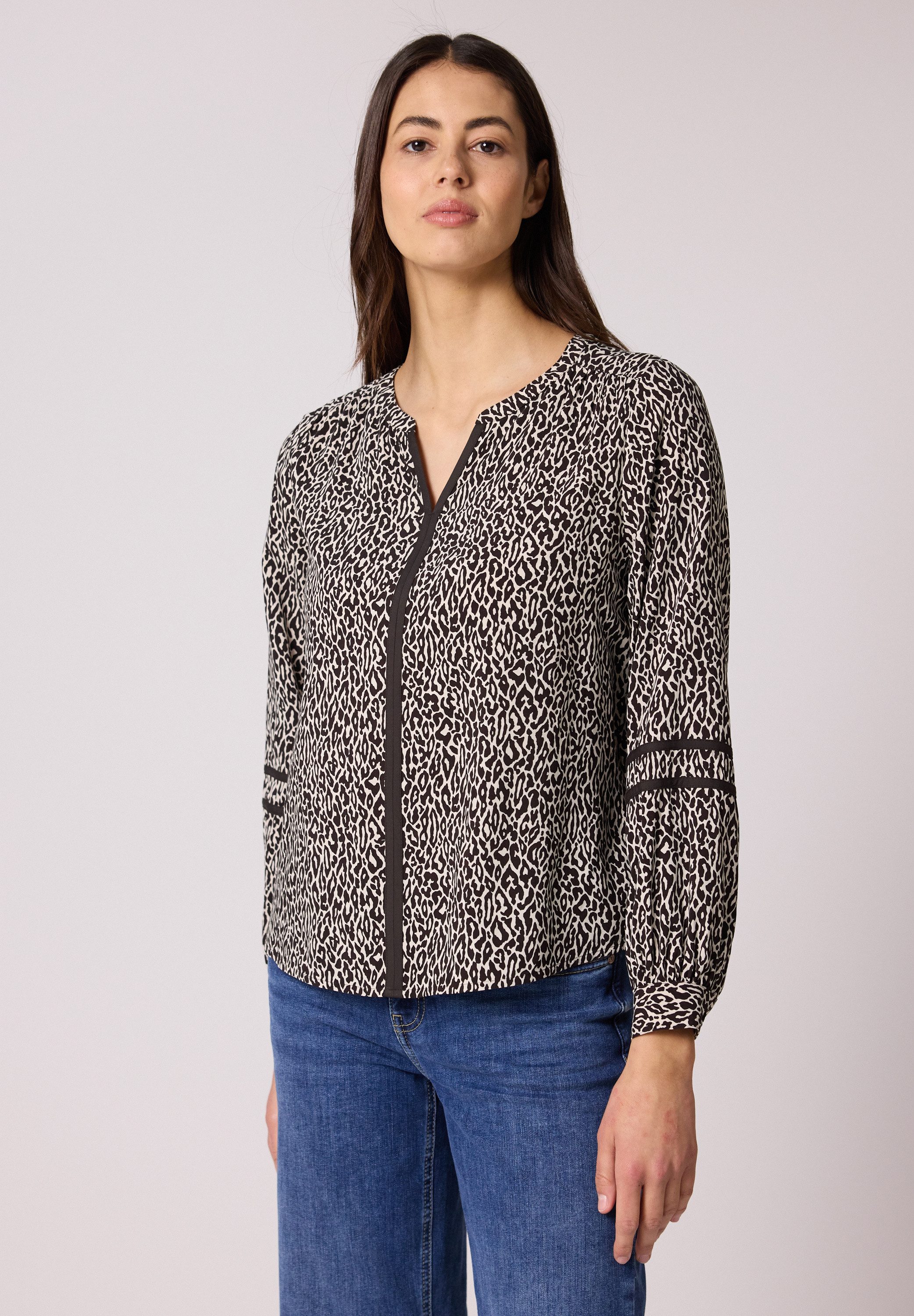 STREET ONE Langarmbluse mit Leoprint günstig online kaufen