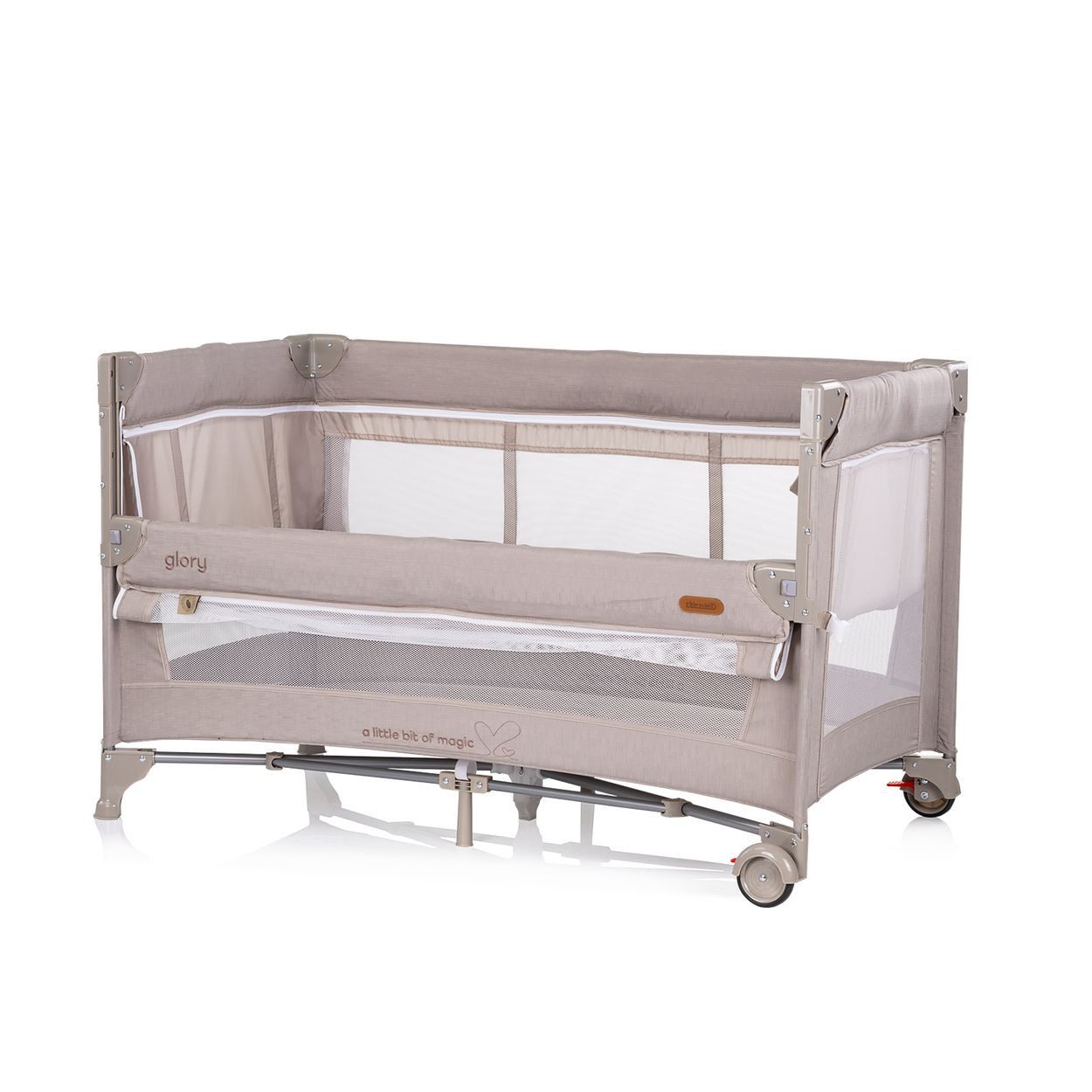 Chipolino Baby-Reisebett Reisebett Glory 2 Ebenen, Matratze Räder zusammenklappbar Tragetasche