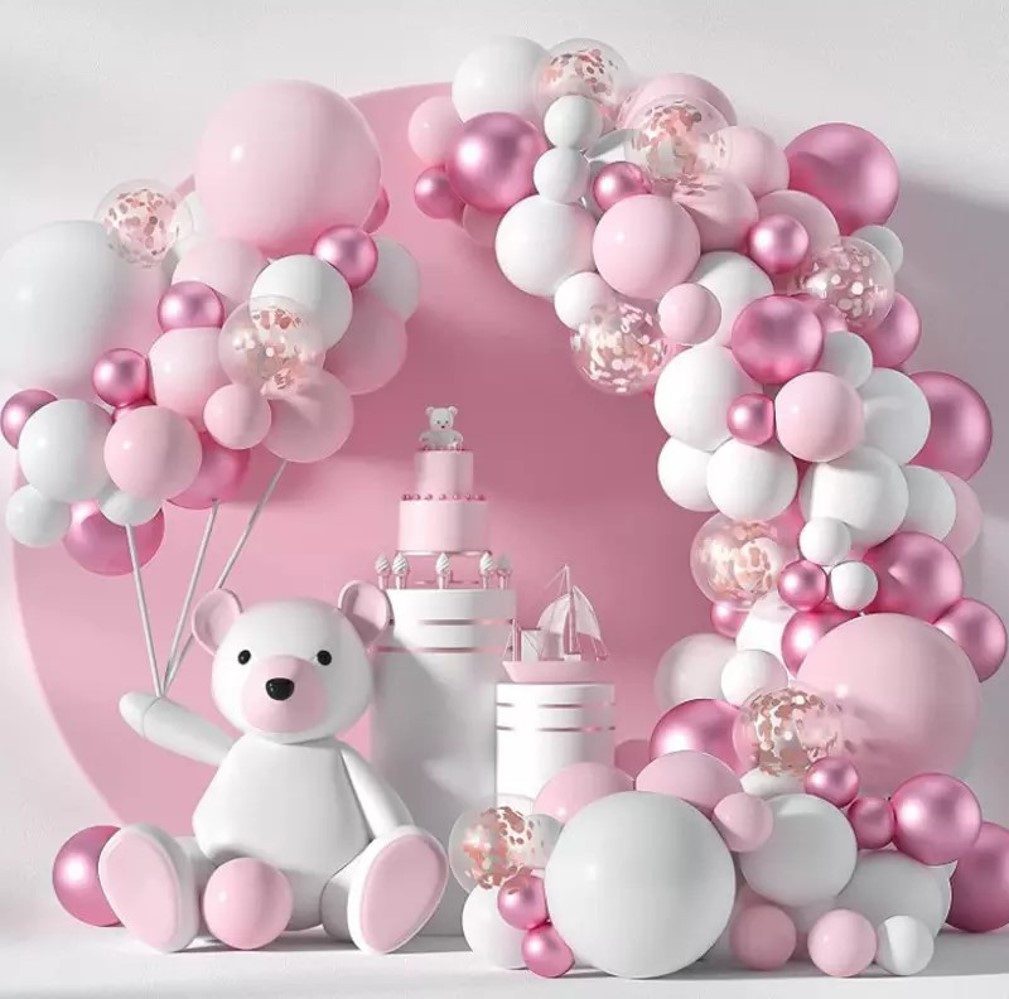Party Flamingo Aufblasbares Partyzubehör XXL Girlande Mädchen Jungen girl boy rosa hellblau Babyparty Deko
