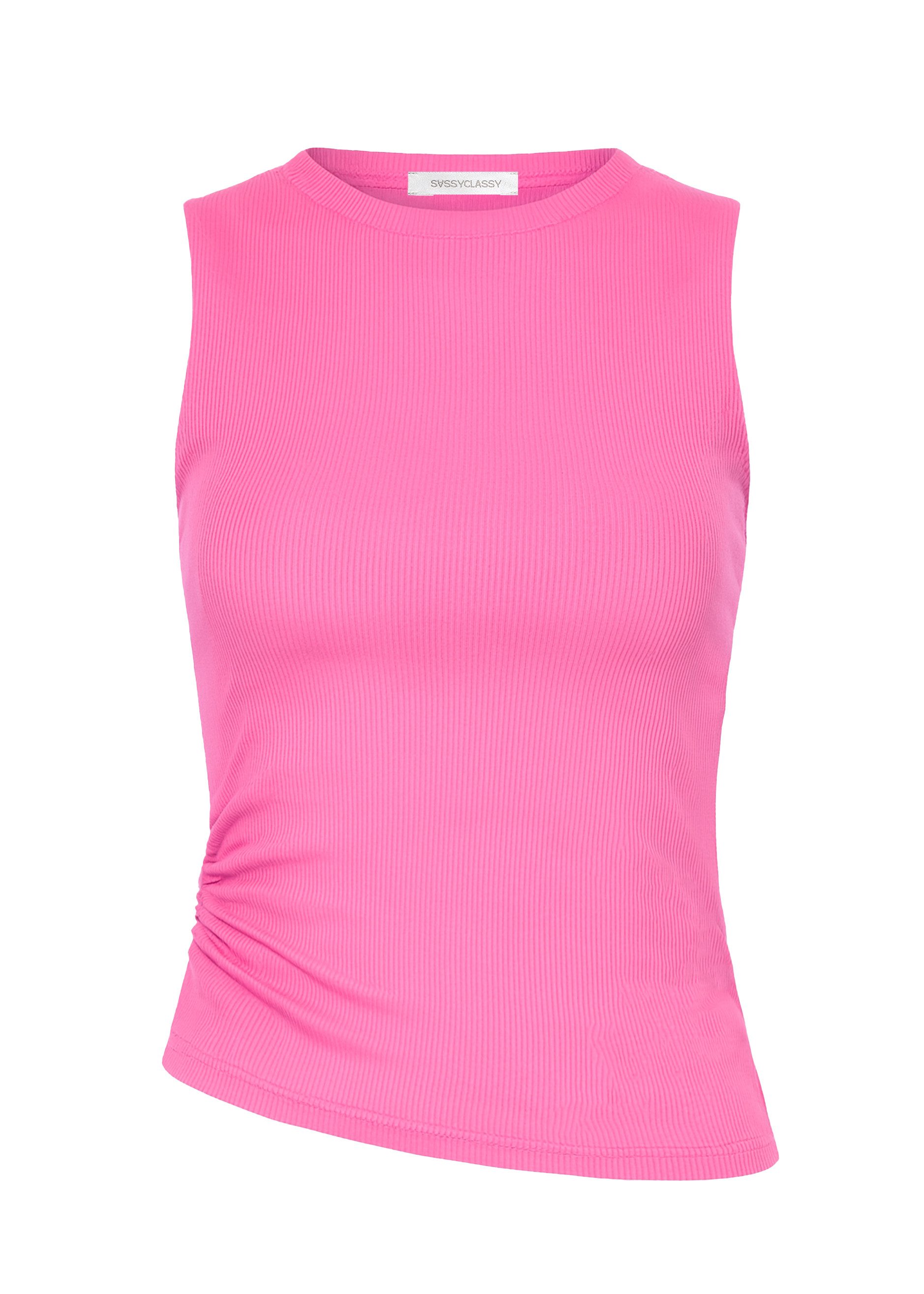 SASSYCLASSY T-Shirt Figurbetontes Strick-Top Damen mit Raffung Top in Ripps günstig online kaufen