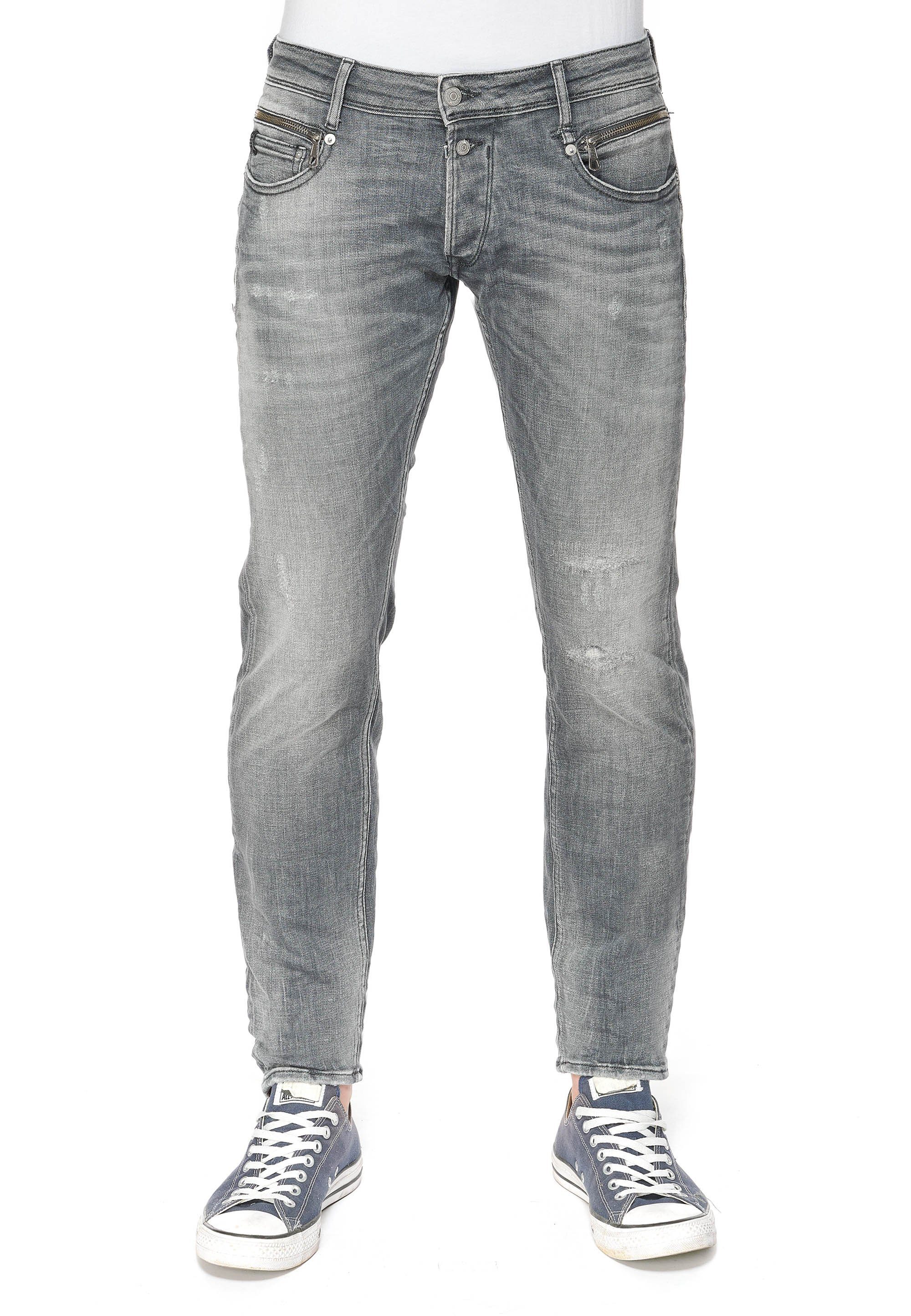 Le Temps Des Cerises Straight-Jeans »700/11PS« in coolem Used-Design