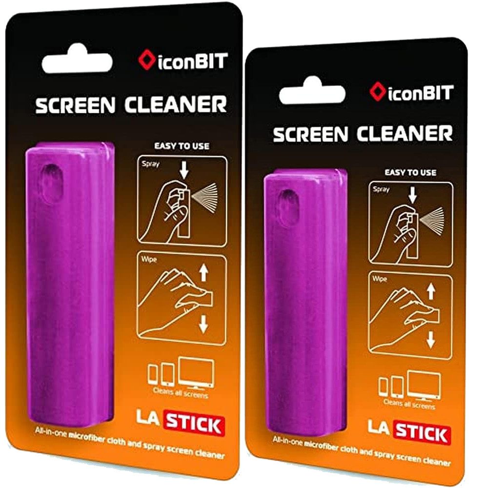 Iconbit Reinigungs-Set [2ErPack] LASTICK All-In-One Screen Cleaner – Bildschirmreiniger, (2-St), Smartphone Tablet-Notebook-oder TV-Bildschirm mit Mikrofaseroberfläche