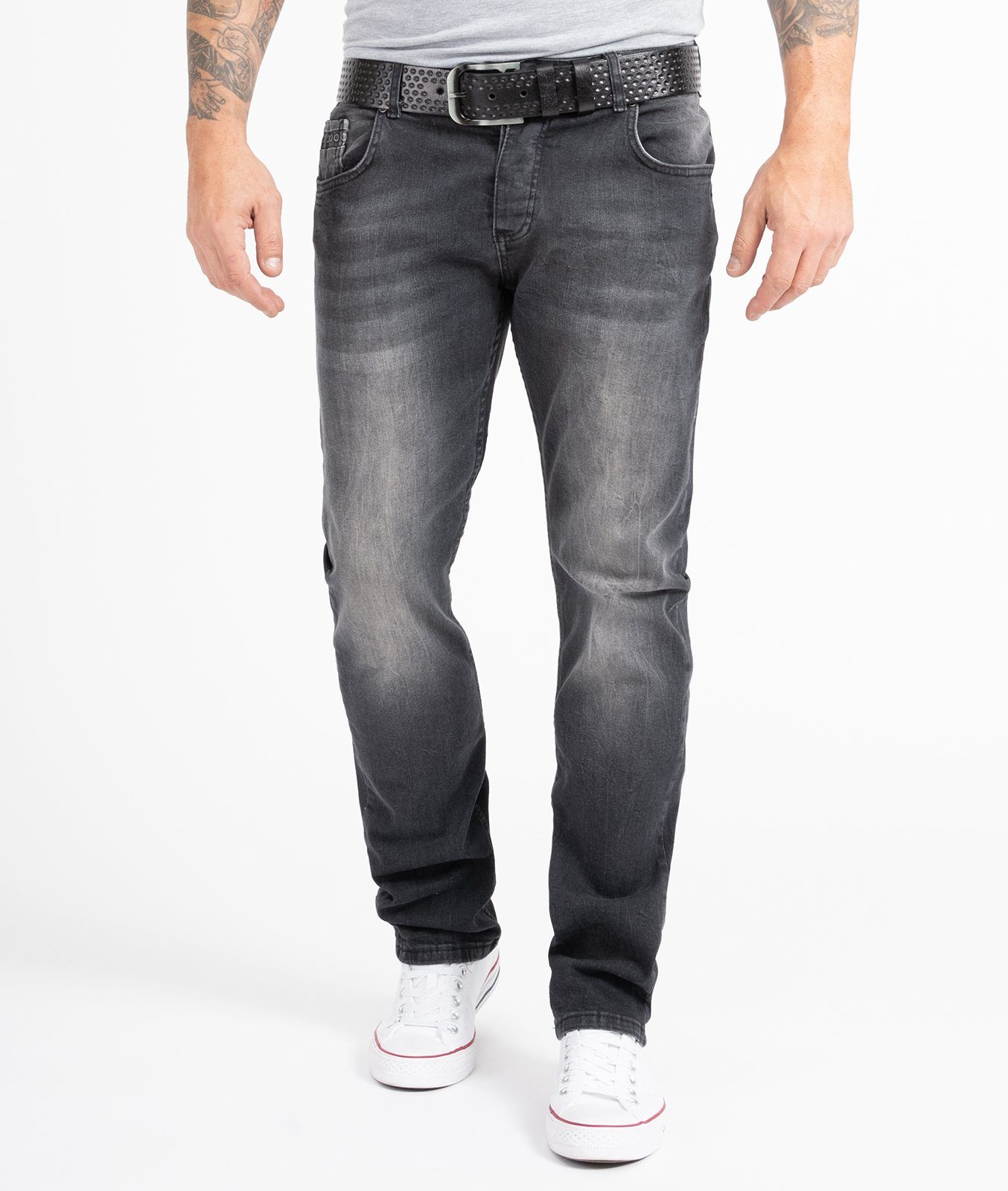 Rock Creek Straight-Jeans Herren Jeans Regular Dunkelgrau RC-2158 Fit