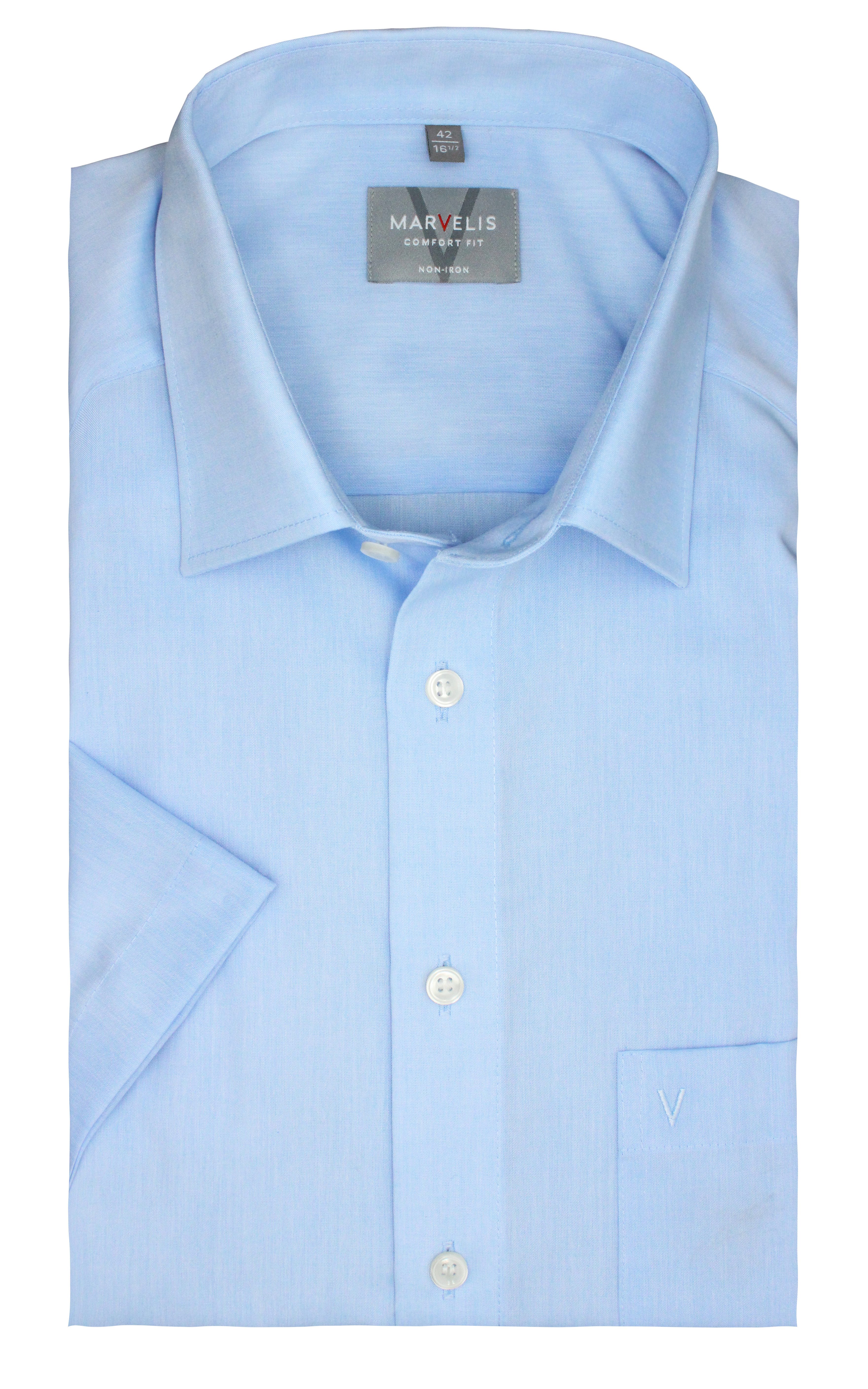 MARVELIS Businesshemd Kurzarm Comfort Fit, Bleu, günstig online kaufen