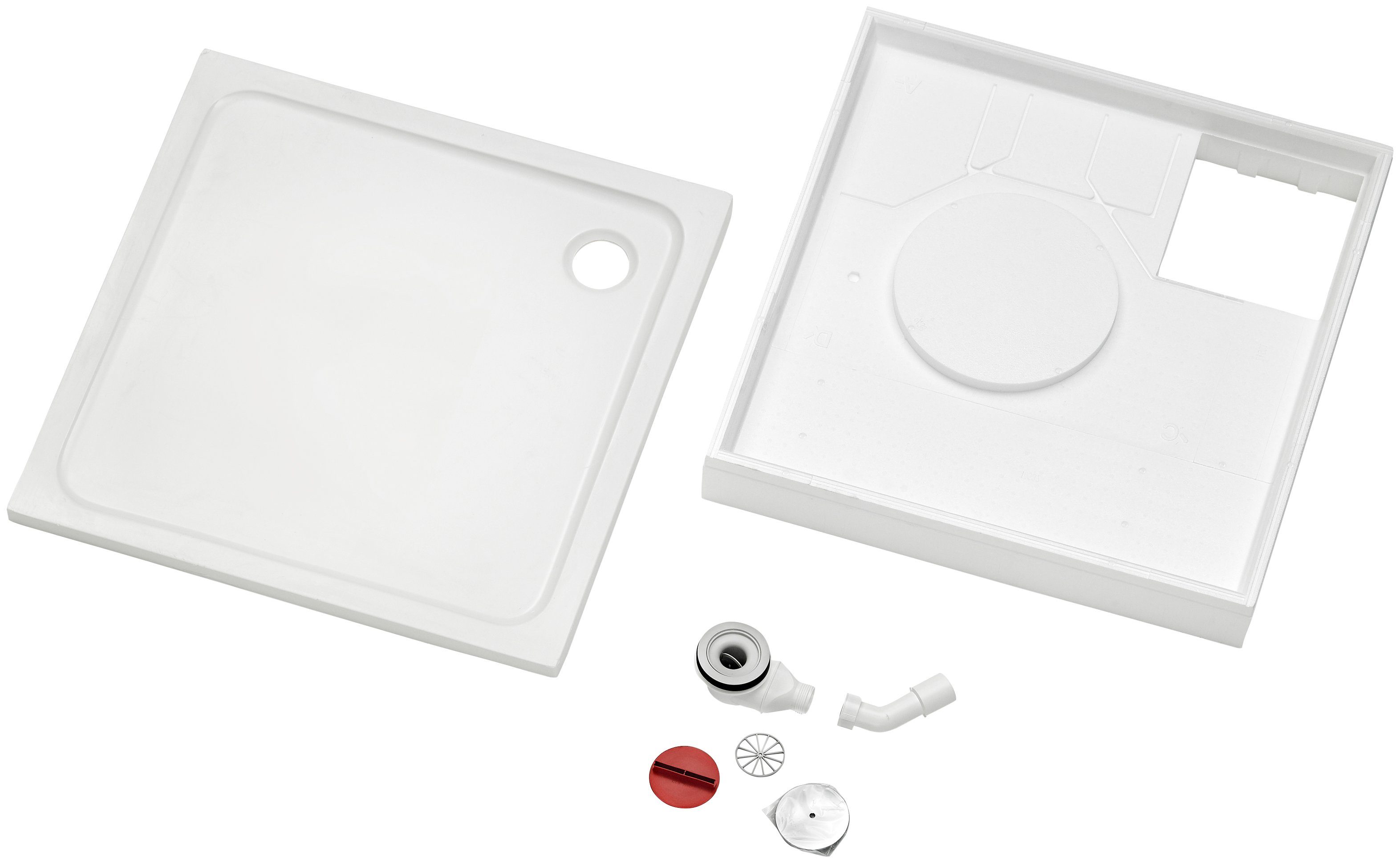 OTTOFOND Duschwanne Set Quadratische Duschwanne, quadratisch, Sanitäracryl, 3-St., 800x800/30 mm