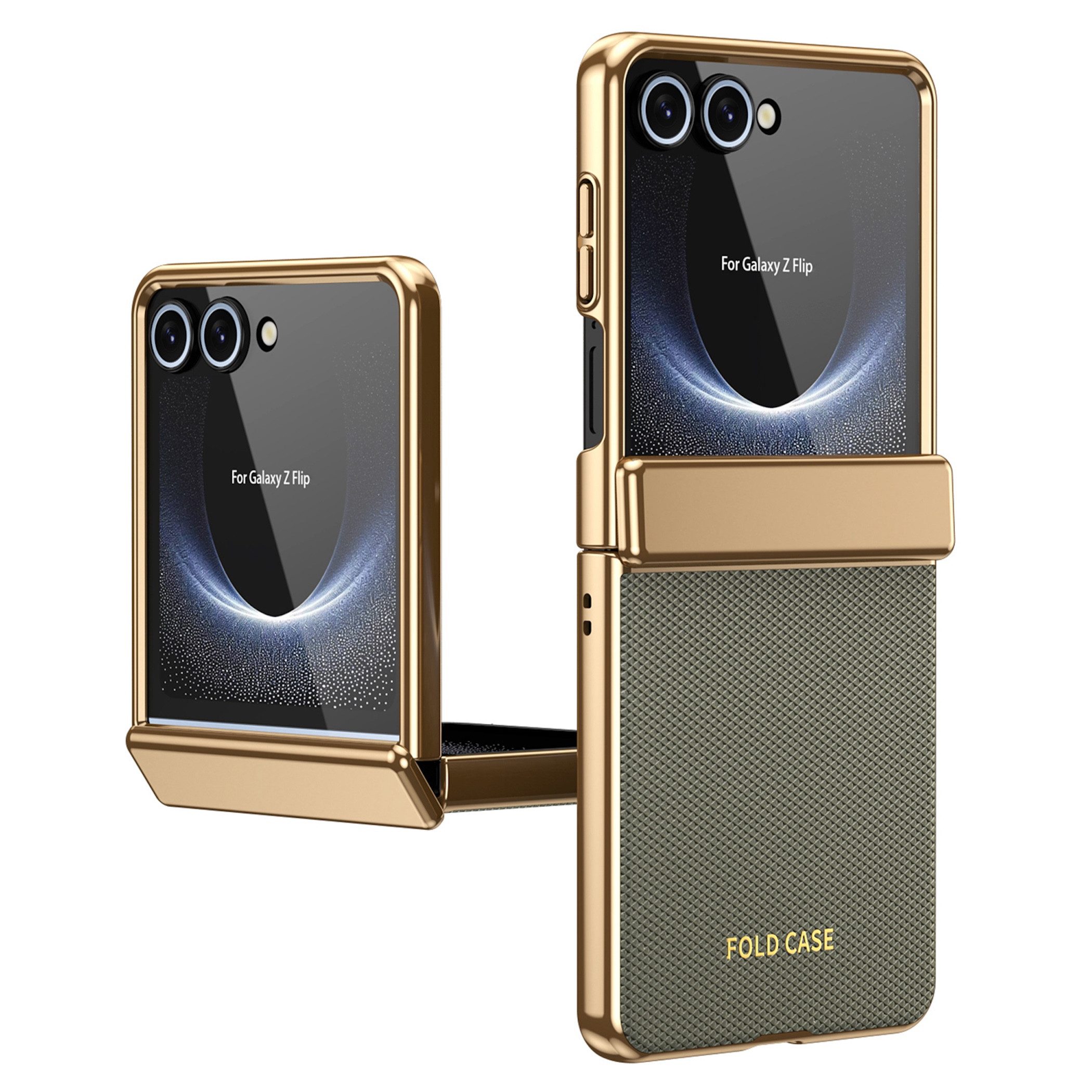 Wigento Handyhülle Klapphülle + H9 Display Glas Samsung Galaxy Z Flip8 5G Schwarz 6,9 Zoll und 4,1 Zoll, Kamera Lisen Schutz