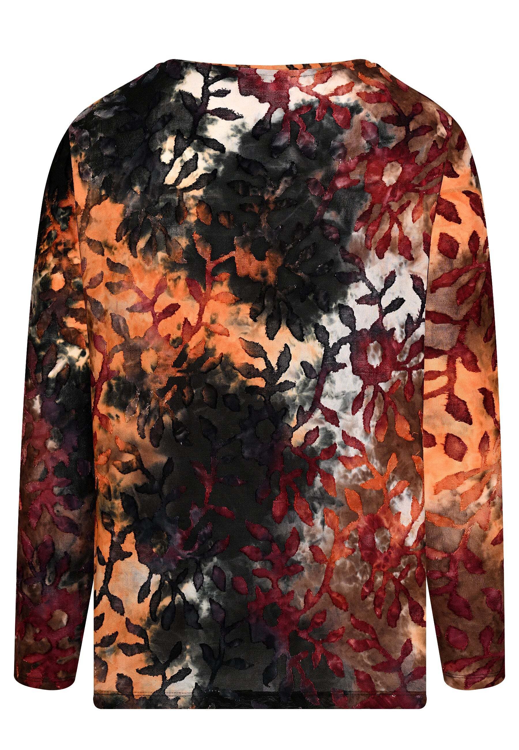 elanza T-Shirt Shirt mit floralem Muster in Rot/Orange (1-tlg) günstig online kaufen