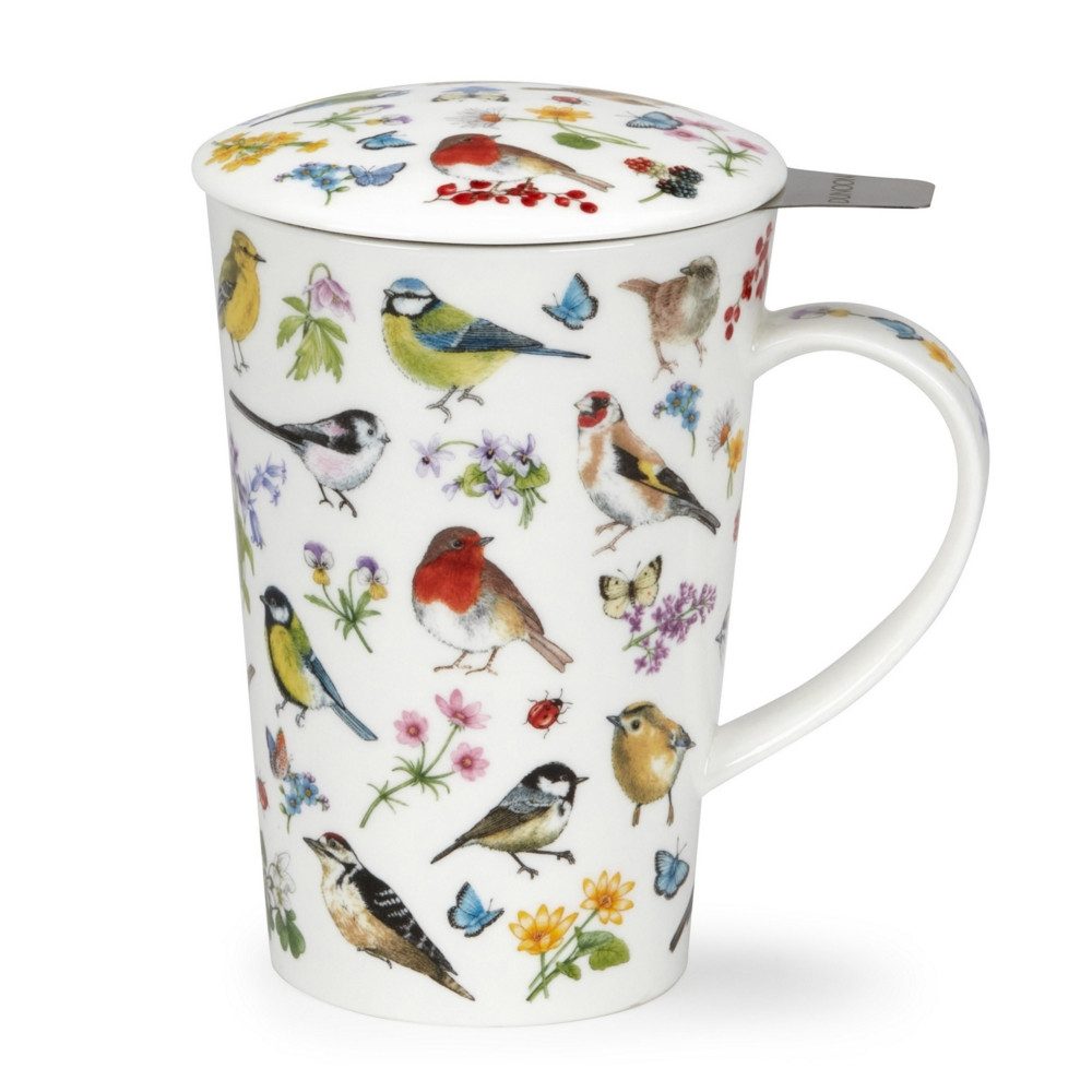 Dunoon Tasse Bird Garden mit Teesieb und Deckel Shetland 0,44 l Fine Bone China, 3-tlg.