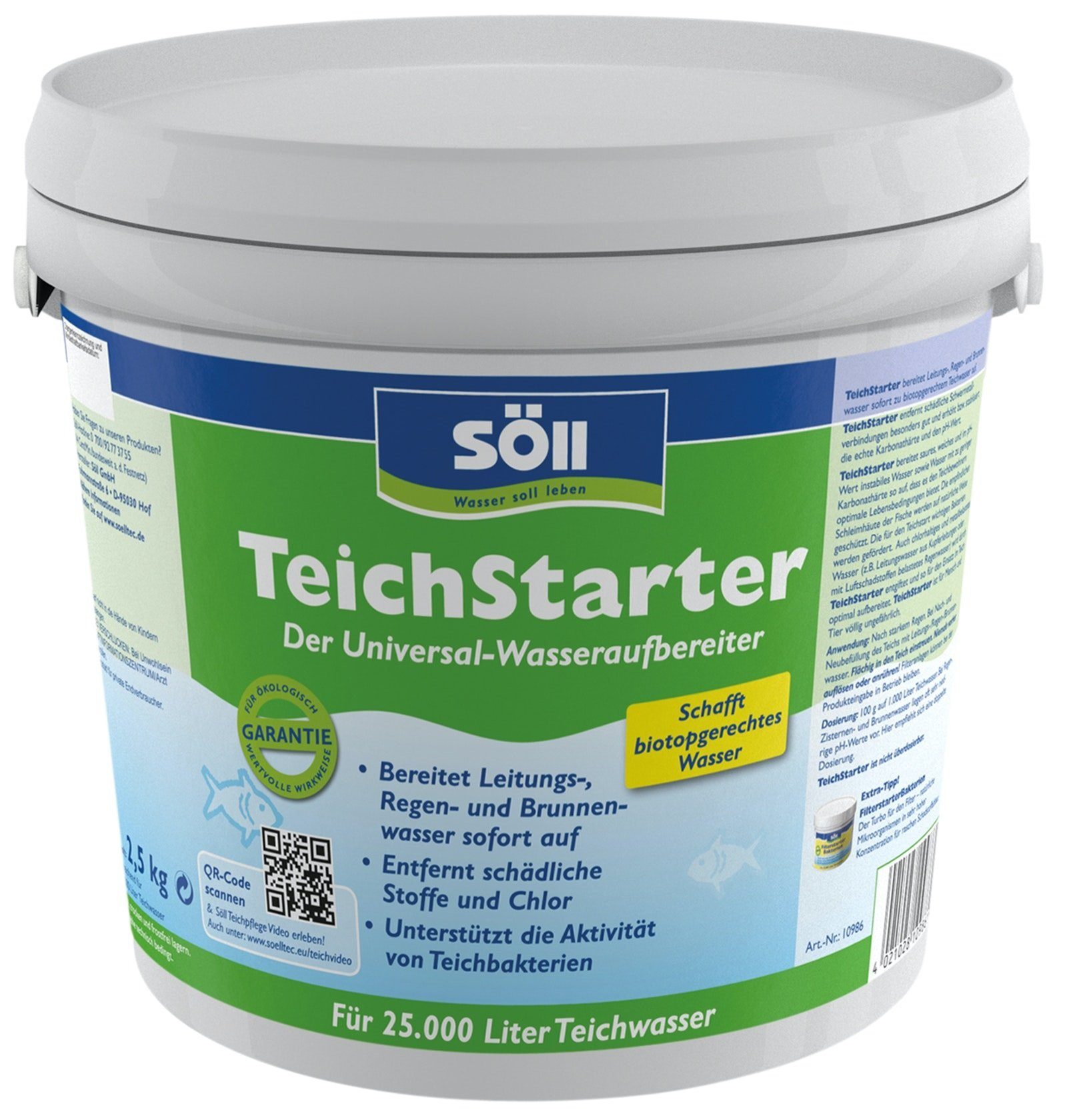 Gartenpflege-Set Söll Wasseraufbereiter 2,5 Kg Teichstarter für 25 Qbm