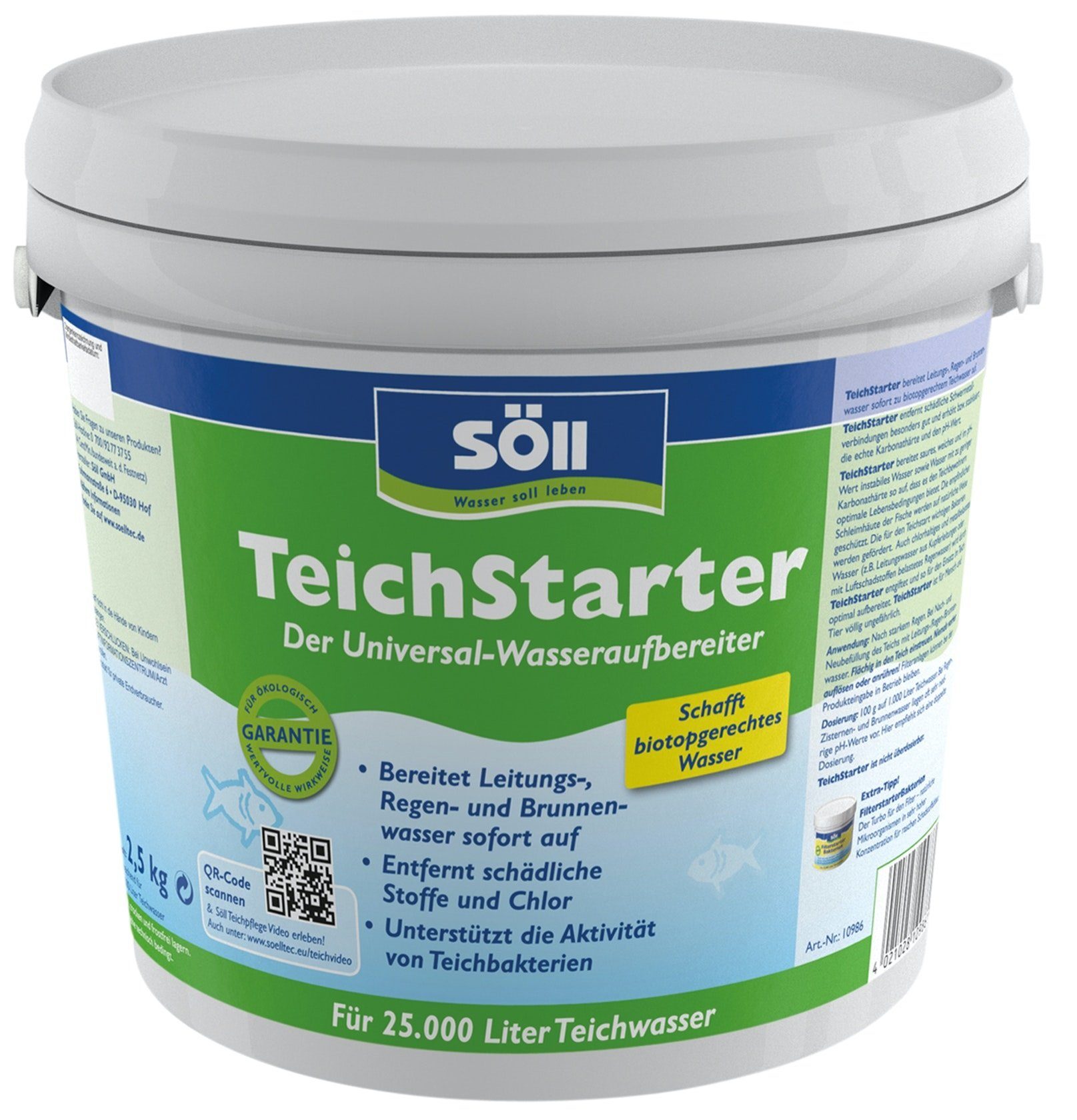 SÖLL Gartenpflege-Set Söll Wasseraufbereiter 2,5 Kg Teichstarter für 25 Qbm