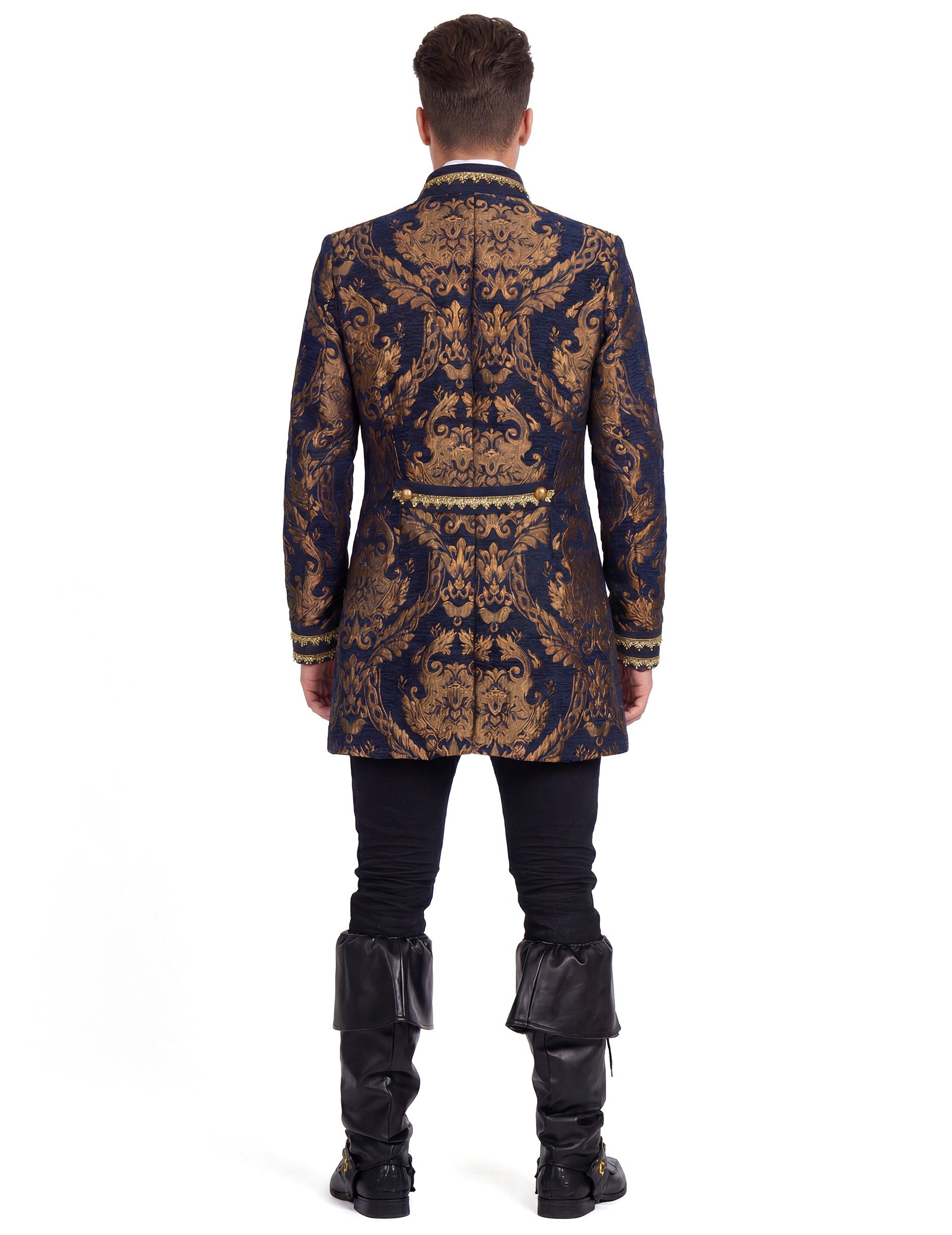 Wilbers Kostüm Barock Gehrock Herren bestickte Luxusjacke Blau