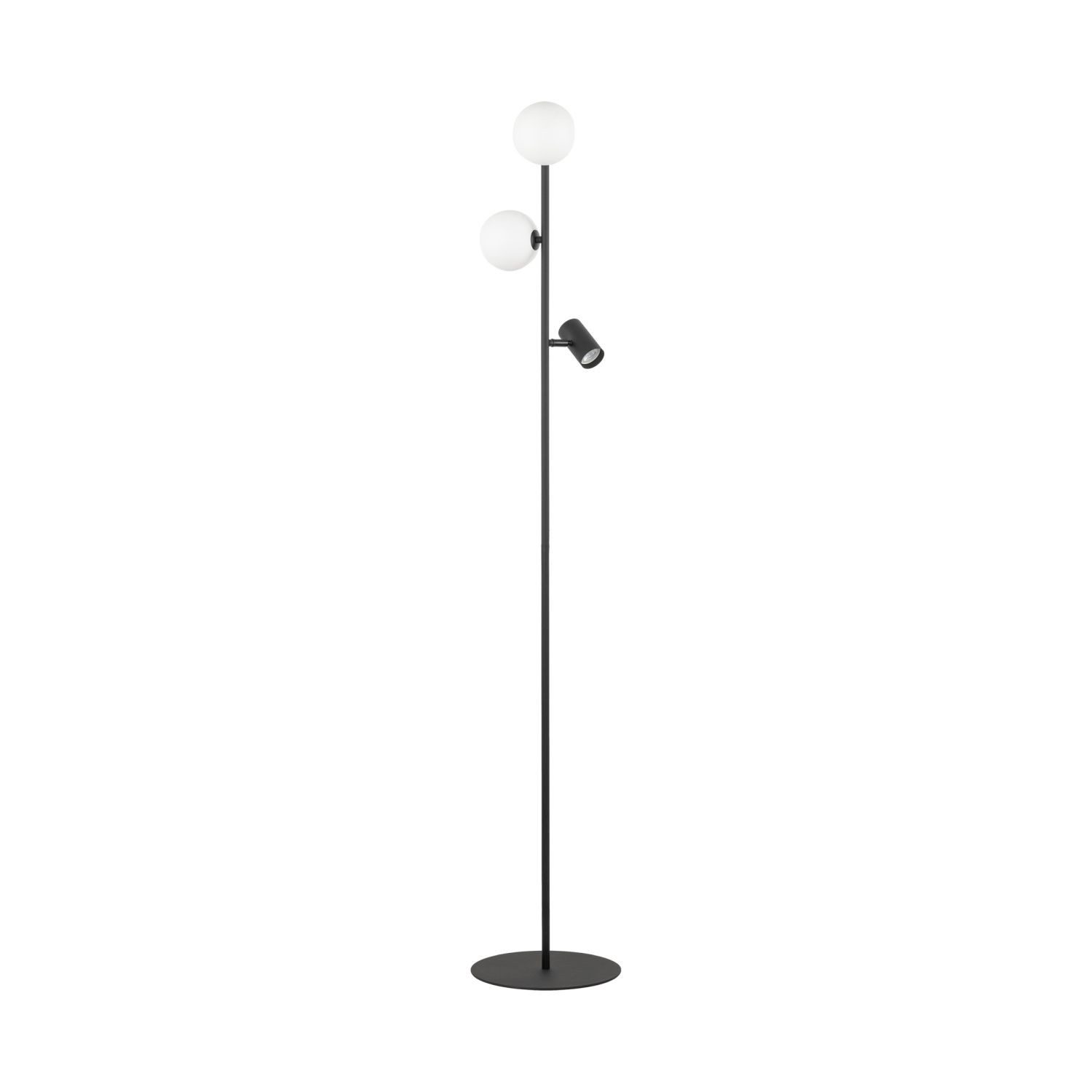Licht-Erlebnisse Stehlampe THOMAS, ohne Leuchtmittel, Glas Metall GU10 152 cm Schwarz Weiß Modern Stehleuchte