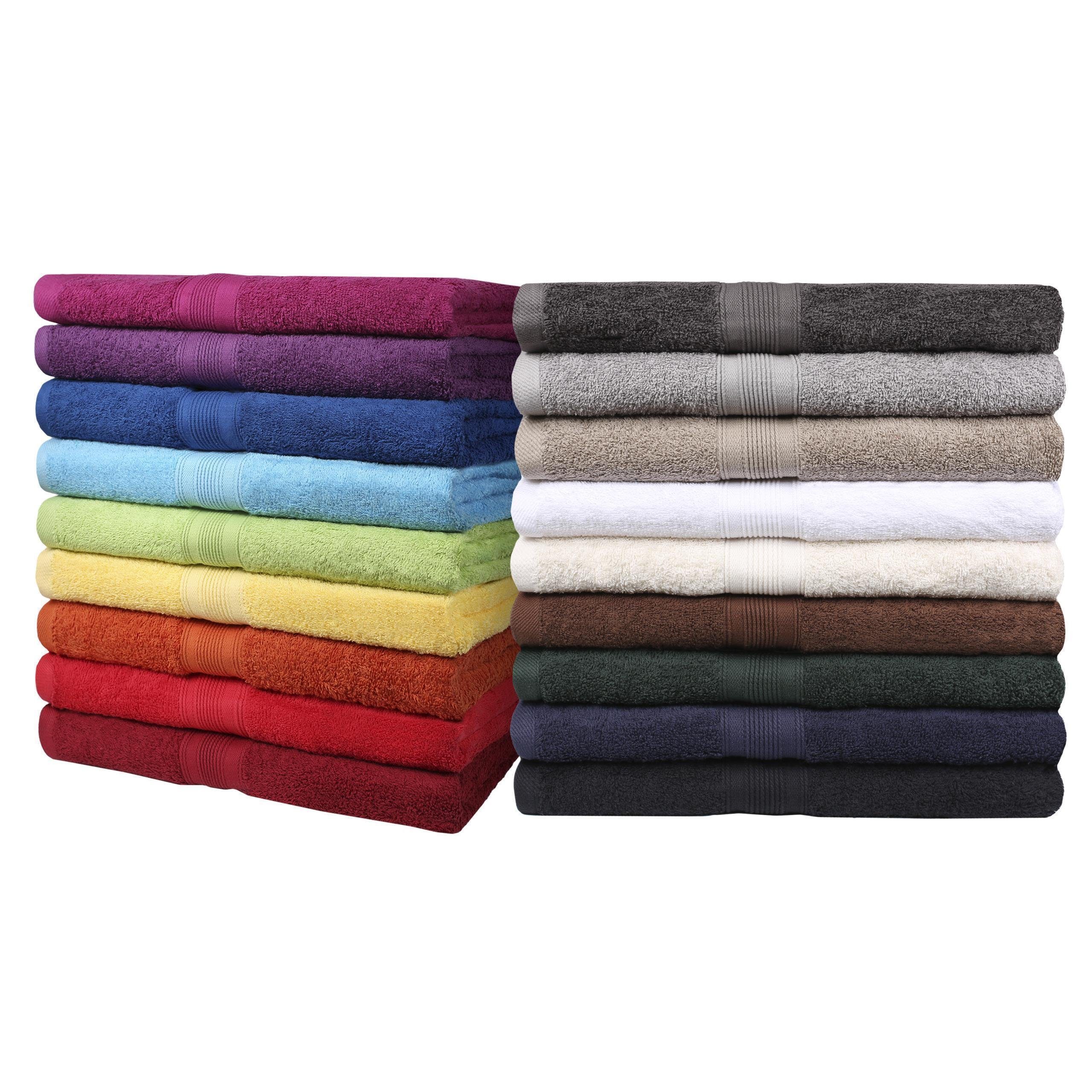 Handtücher Handtuch Baumwolle x 100% mit Handtücher 100cm, NatureMark (8-St), (8er-Set), Anthrazit 8X Aufhänger, 500gsm grau Frottier 50