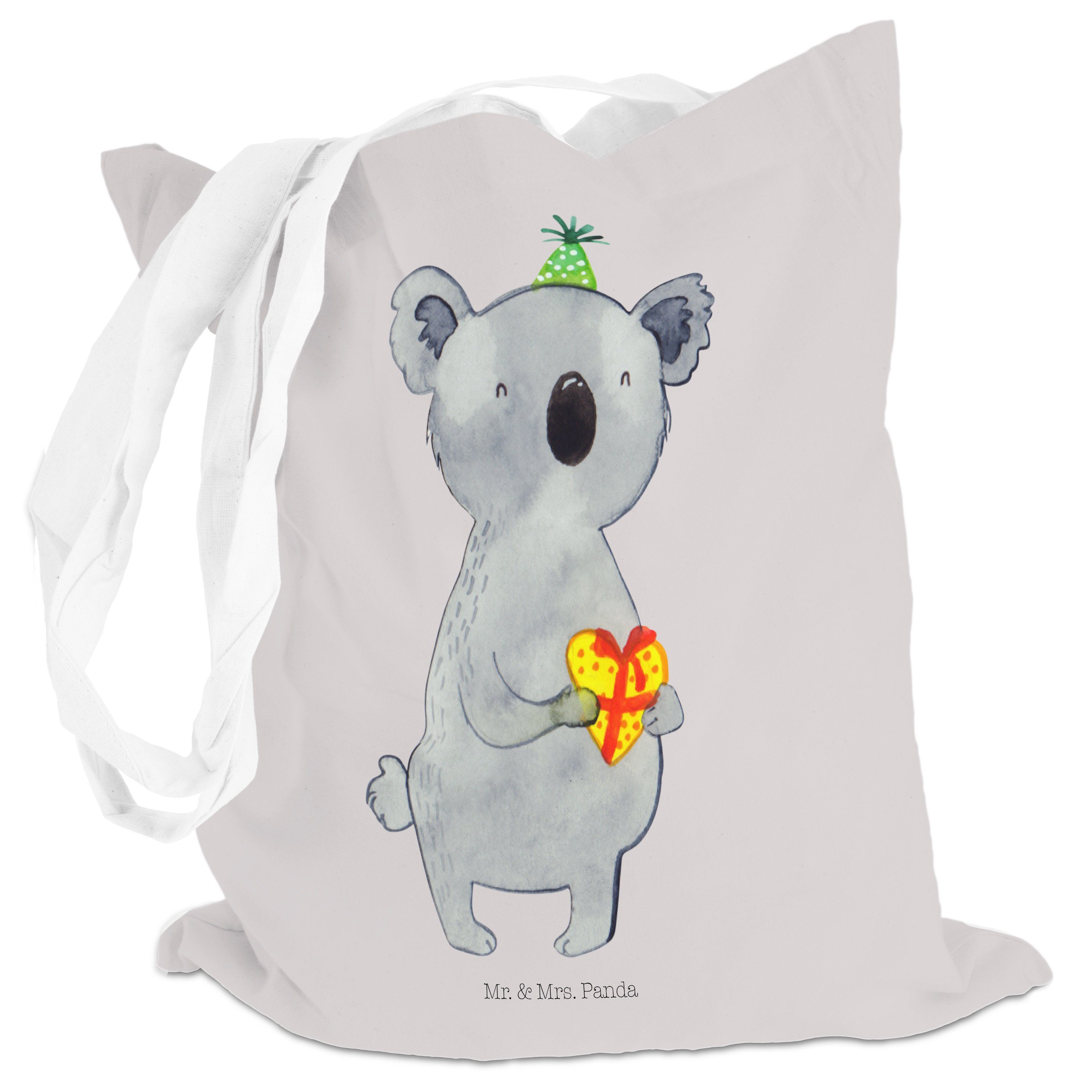 Grau Panda - Geschenk Mr. - (1-tlg) Ein & Mrs. Pastell Koala Beuteltasche, Stoffbeutel, Tragetasche Party,