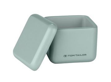TOM TAILOR HOME Badaccessoire-Set Badezimmer Aufbewahrung Mintgrün, 2x Universaldose, Polyresin, Trendfarbe Sage, Glatte Oberfläche