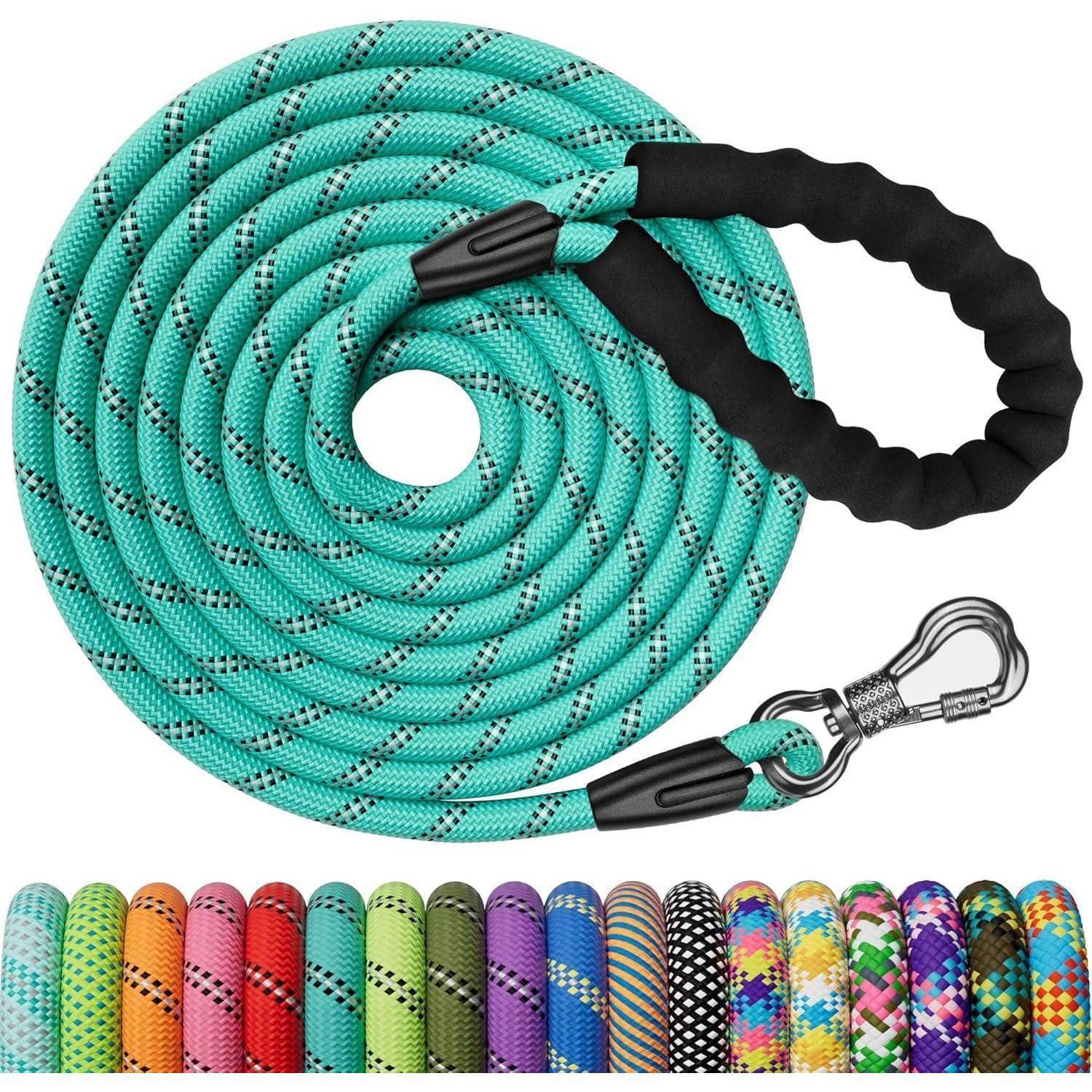 LuxusKollektion Schleppleine Schleppleine Hundeleine Trainingsleine Karabiner Türkis 10M x10mm