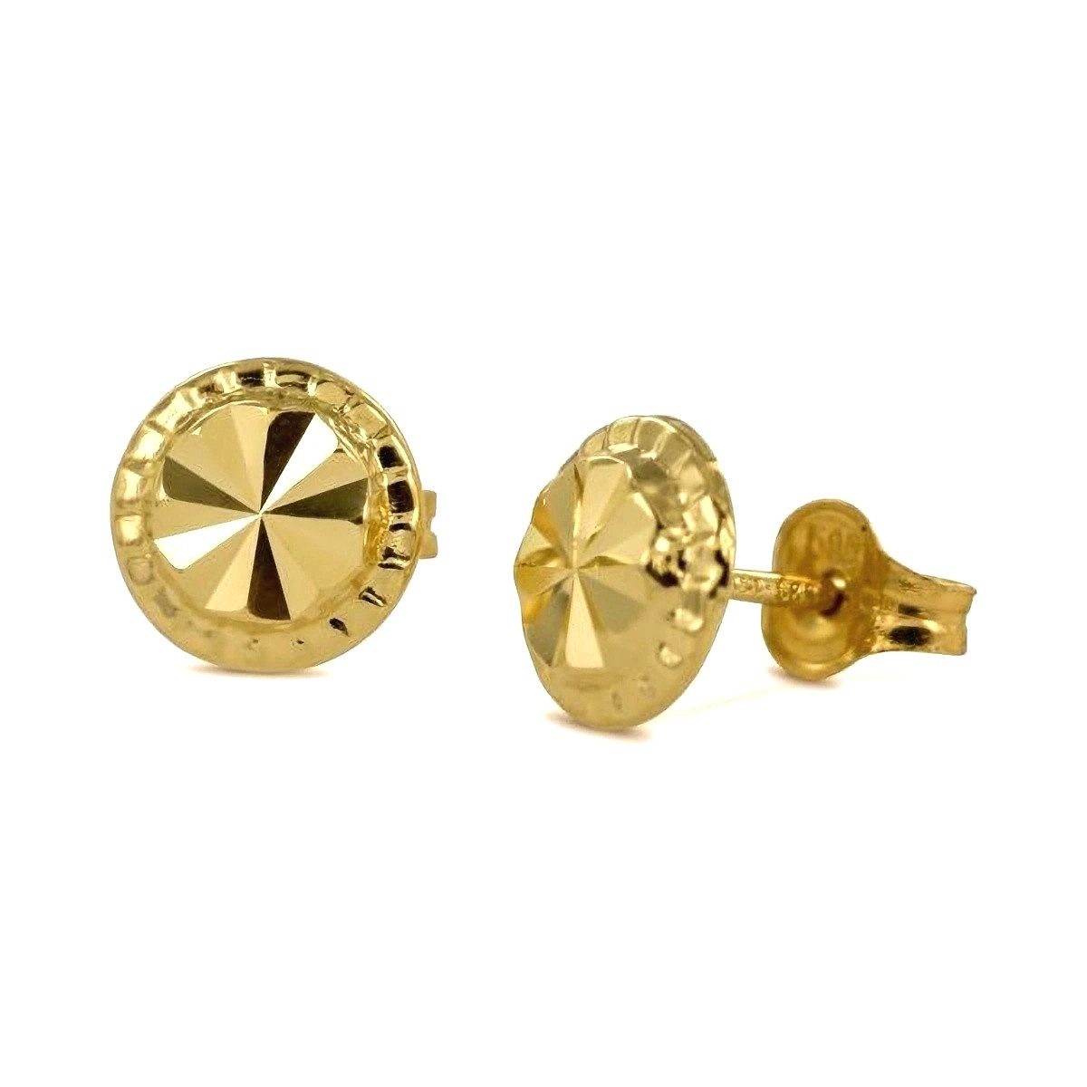 NICEANDnoble Paar Ohrstecker 585er Gelbgold runde Ohrstecker facettiert günstig online kaufen