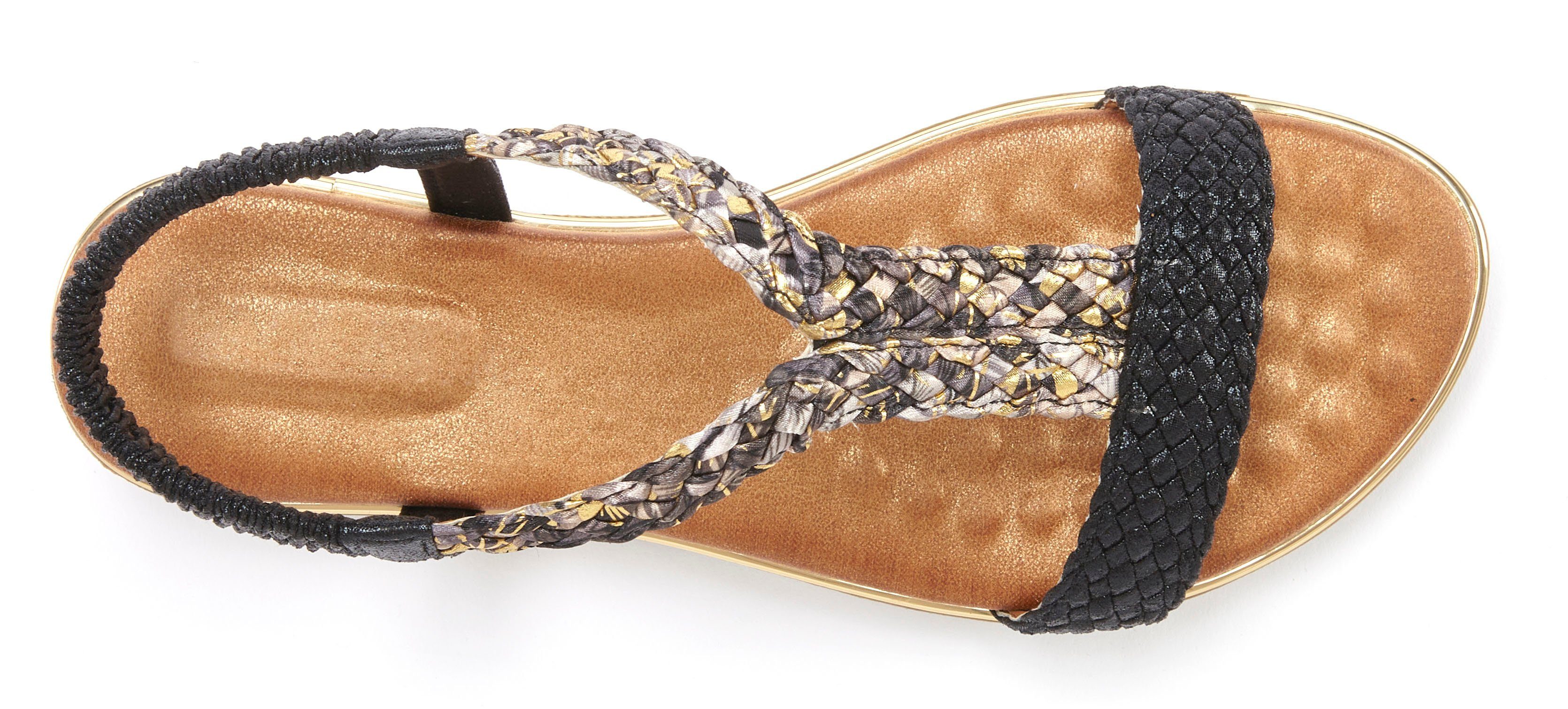 Vivance by Lascana Sommerschuh Sandale Sandalette, Sommerschuh mit geflochtenen Riemchen und weichem Fußbett – Bild 3 von 5