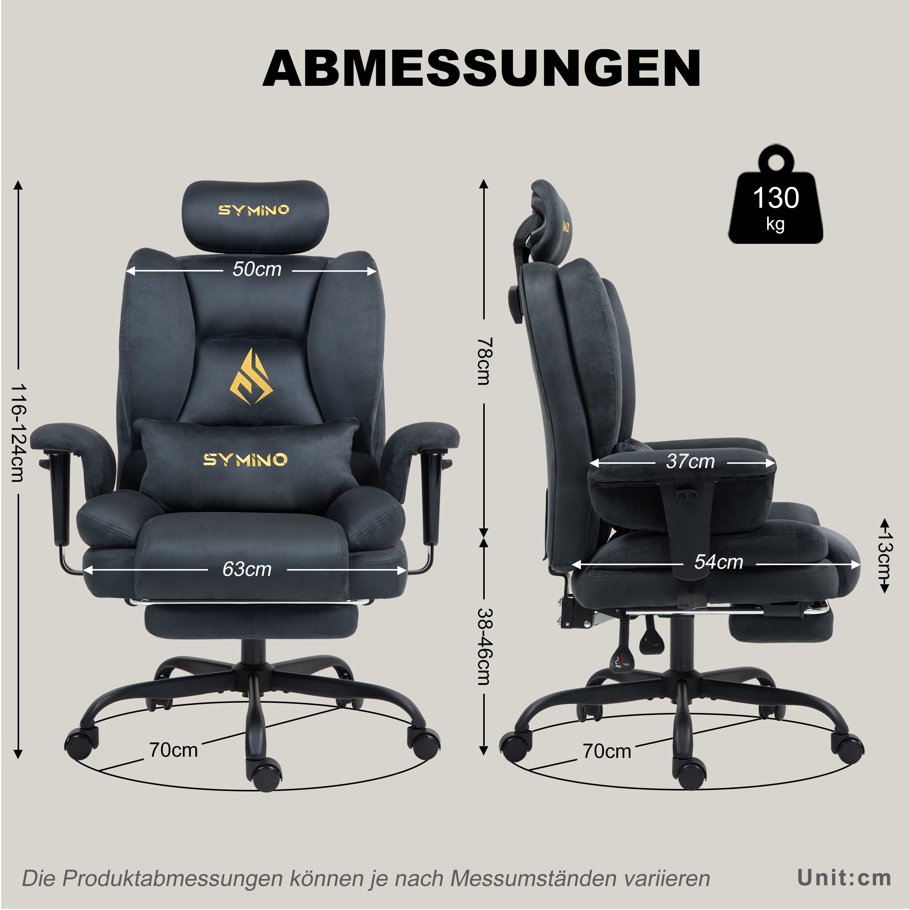 symino Stuhl Ergonomischer Sofa-Gaming-Stuhl, Verstellbarer Gamer-Stuhl, mit Hochwertigem Kunstpelzbezug für Ultimativen Komfort – Bild 2 von 5