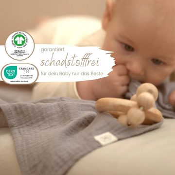 Babydecke Mulltücher 3er-SET gekreppt, Spucktuch 64x64 100% GOTS BIO-Baumwolle, DIKOS, PREMIUM Qualität atmungsaktiv, nachhaltig, plastikfrei, kuschelweich