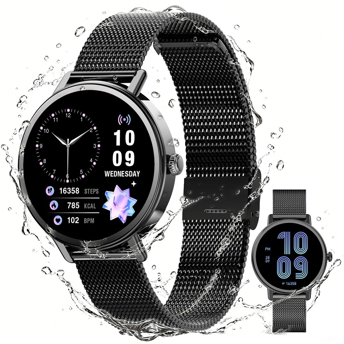 blackview X30-1,26" Display, Bluetooth-Anrufe, 100+ Sportmodi Smartwatch, 1,26" Display, 360x360, KI-Sprachassistent, 100+ Sportmodi