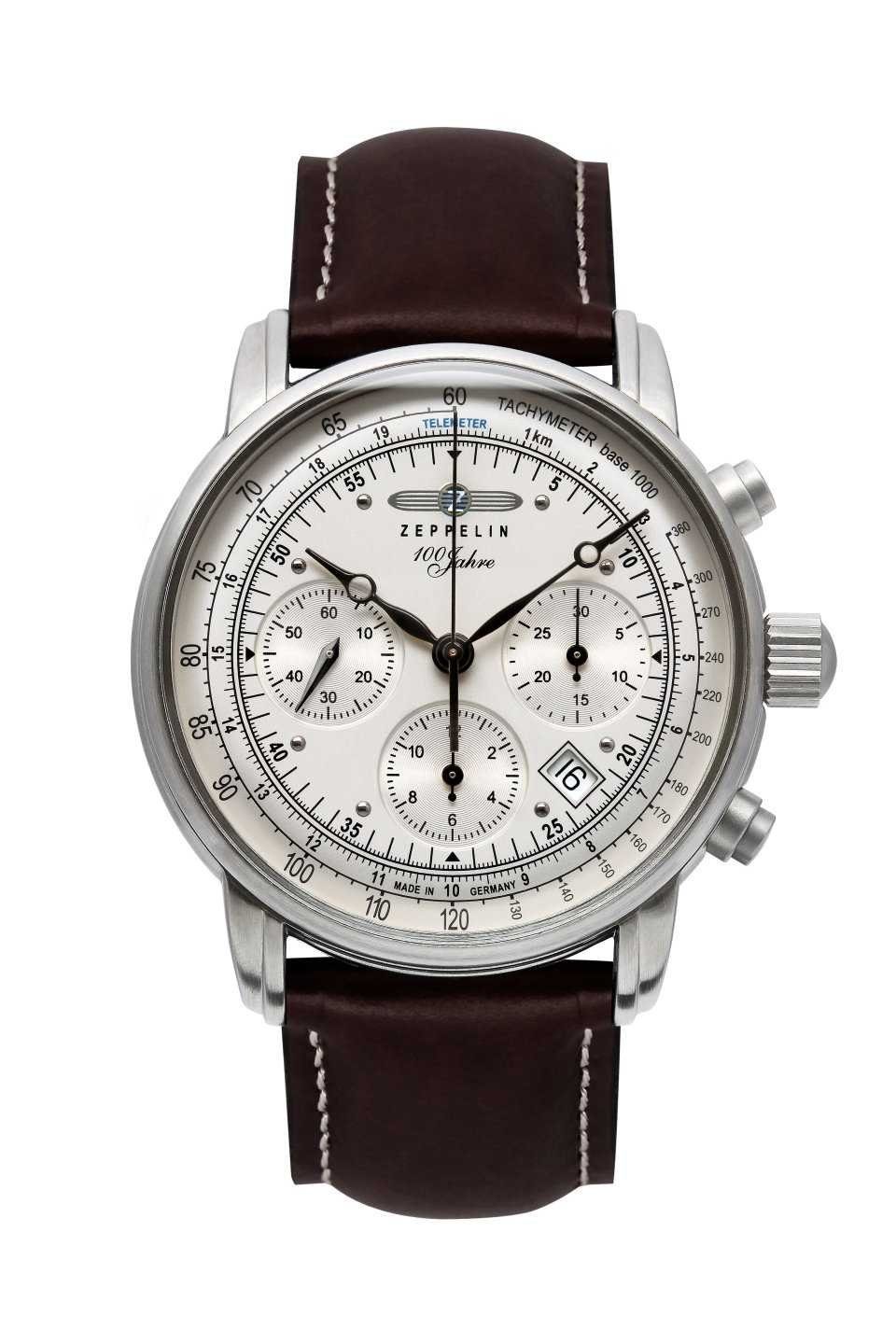 ZEPPELIN Automatikuhr 8618-1 100 Jahre Chronograph Saphirglas 43 mm, Made in Germany