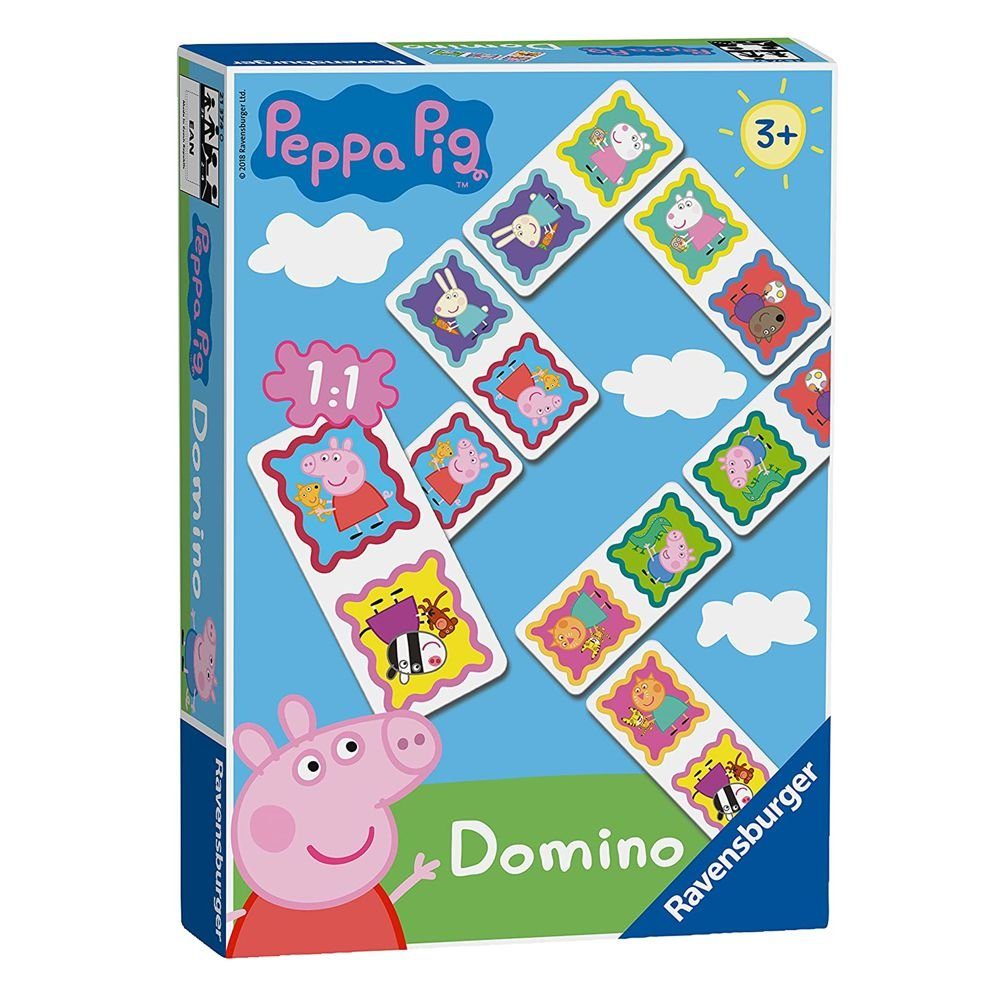 Peppa Pig Spiel, Domino Domino Legespiel Pig Peppa Wutz Ravensburger 28 Spiel-Karten | Legespiele