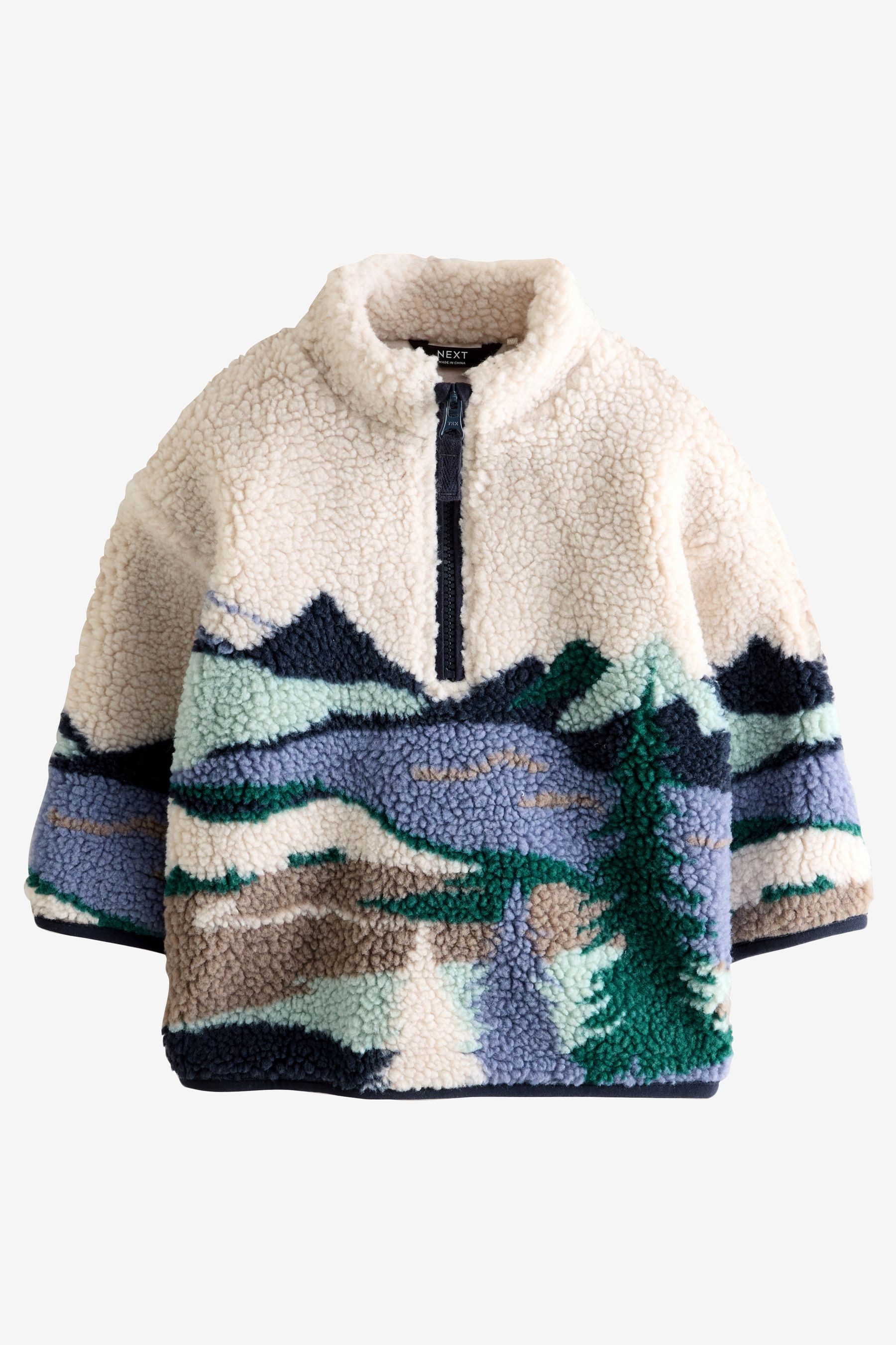 Next Fleecejacke Gemusterte Fleecejacke mit Reißverschluss günstig online kaufen