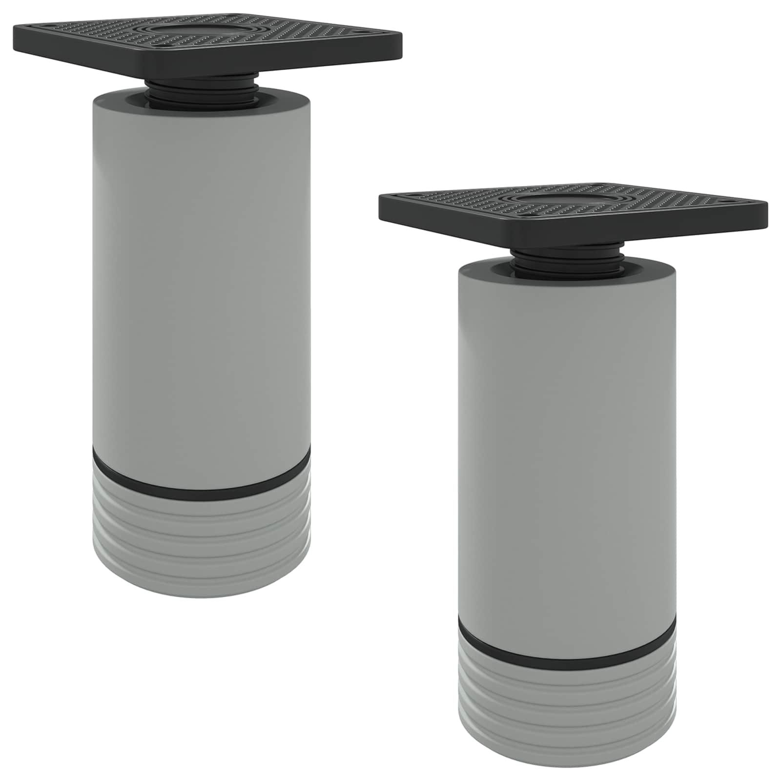 vidaXL Möbelfuß, Möbelbeine Verstellbar 2 pcs Weiß 64 x 64 x 100 mm PP