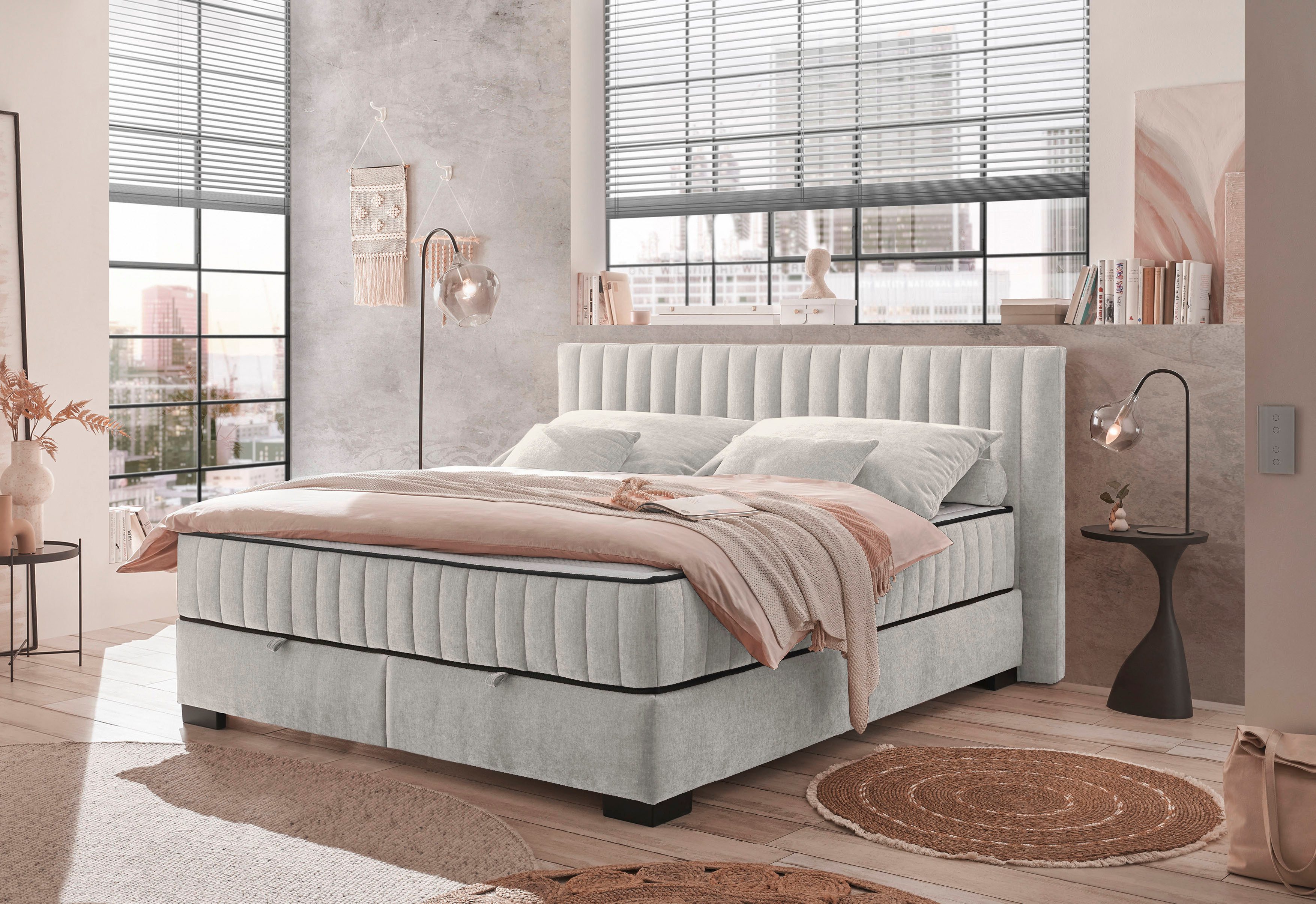 ED EXCITING DESIGN Boxbett Nagol, mit Bettkasten, mit Wendematratze, erhältlich in verschiedenen Breiten
