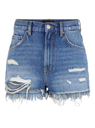 pieces Jeansshorts VACAY (1-tlg) Fransen