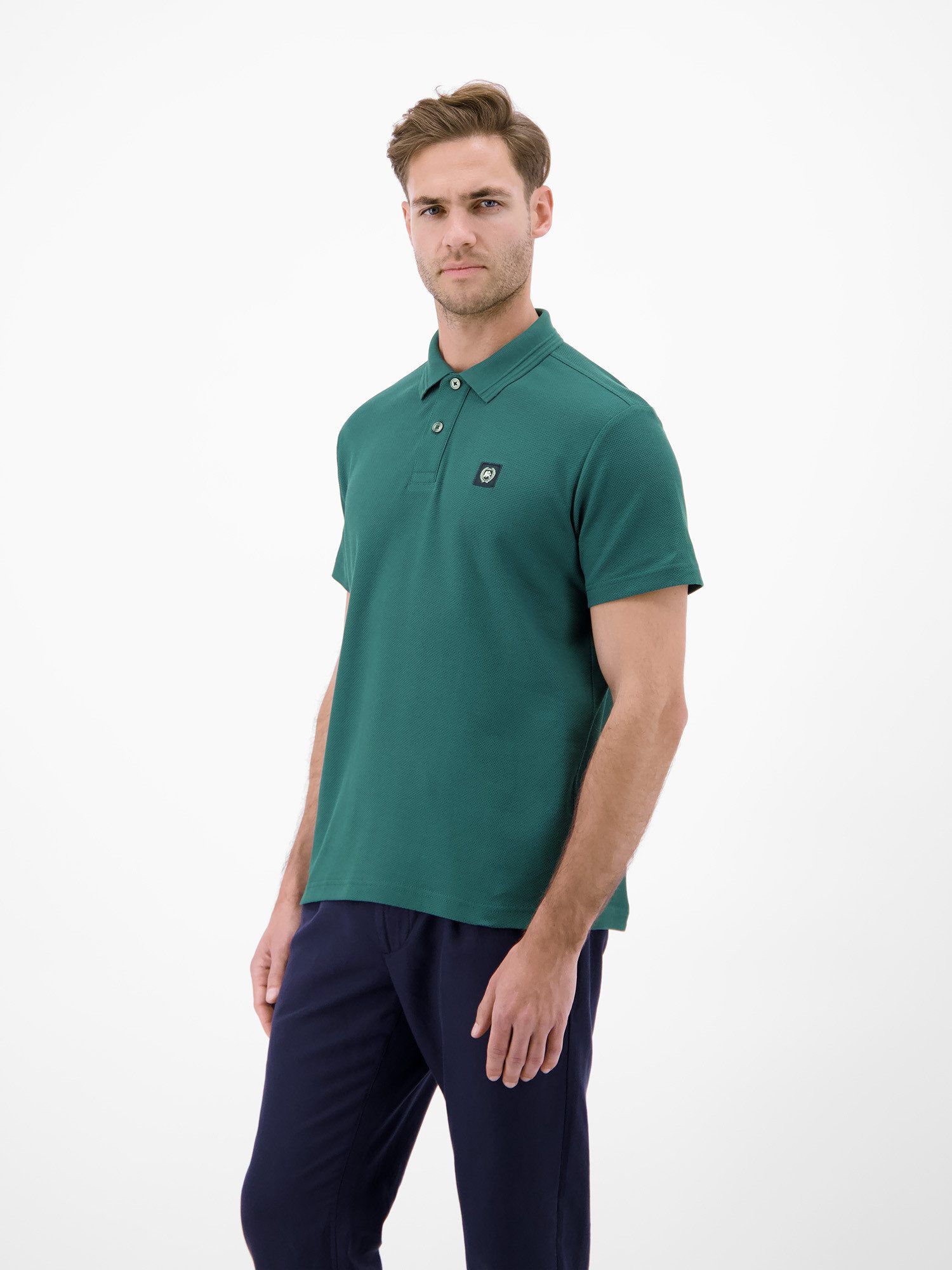 LERROS Poloshirt Poloshirt mit Waffelstruktur aus 100 % Baumwolle