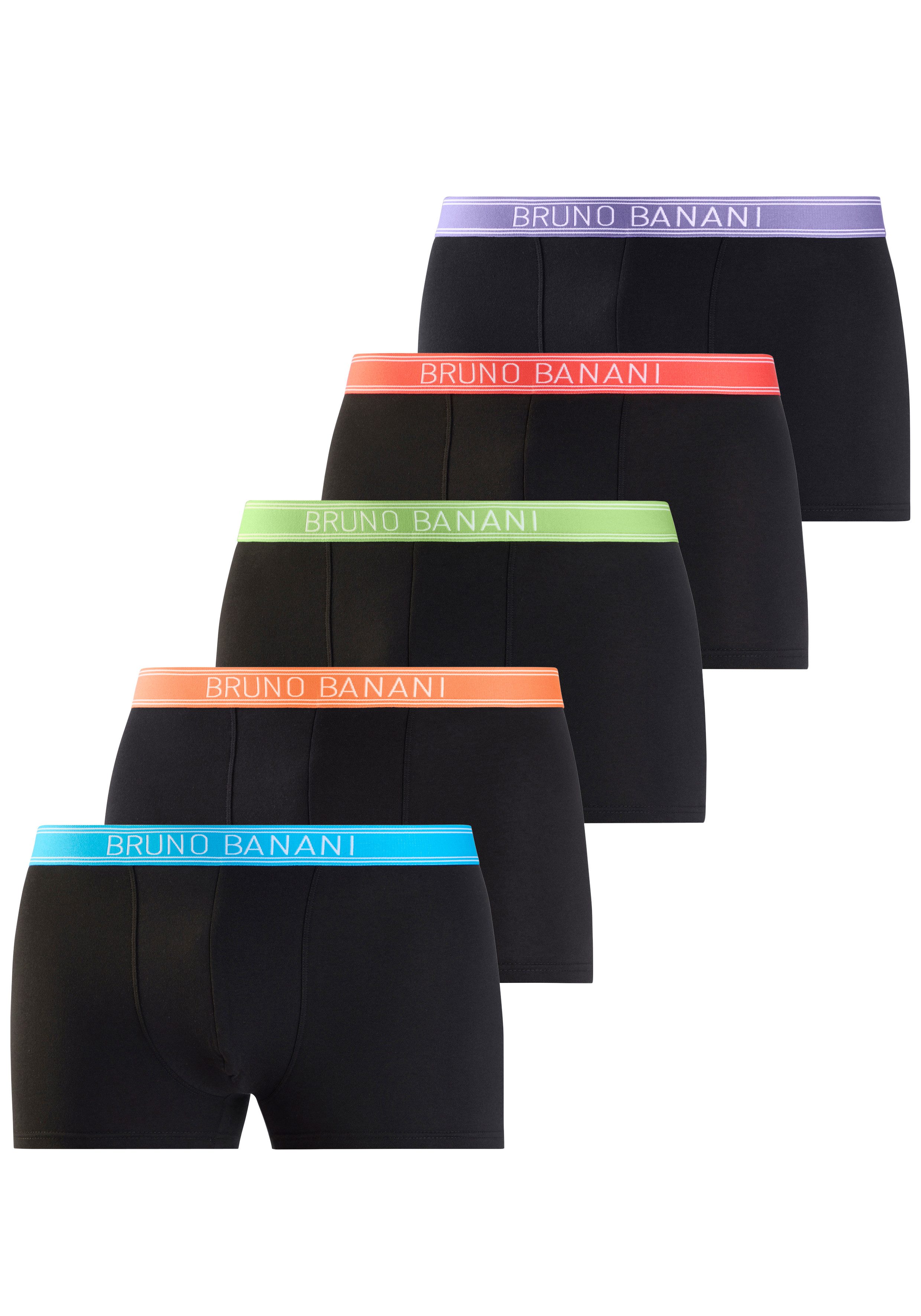 Bruno Banani Boxer Boxershorts für Herren (Packung, 5-St) mit schmalen Streifen und Logoschriftzug im Bund
