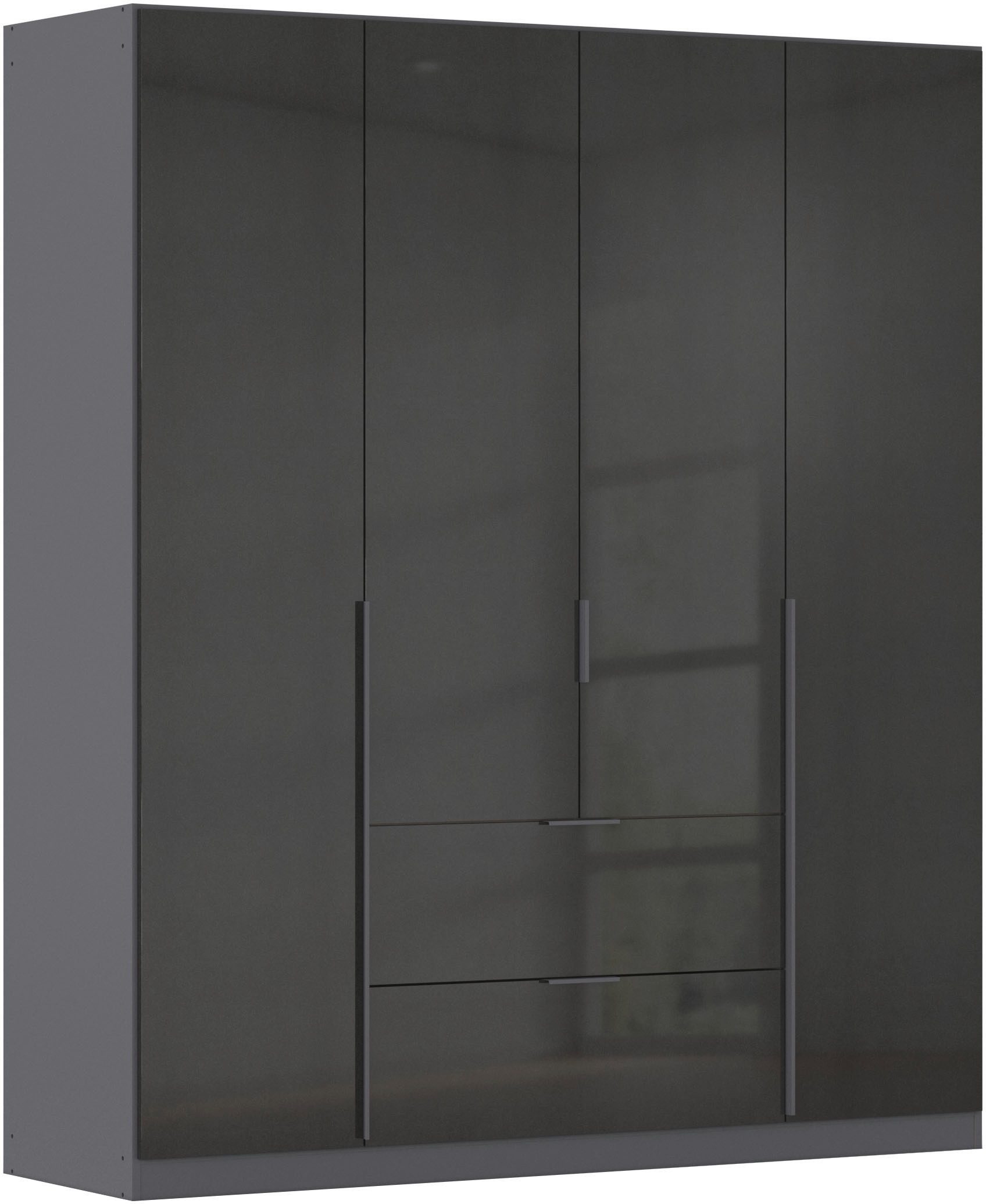 OTTO home Drehtürenschrank Kleiderschrank Schrank Garderobe AGORDO mit Dekor- oder Hochglanzfront (in zwei Griff-Farben, Breite 181 cm) mit Außenschubkästen, Serie in 7 Breiten und 2 Höhen MADE IN GERMANY
