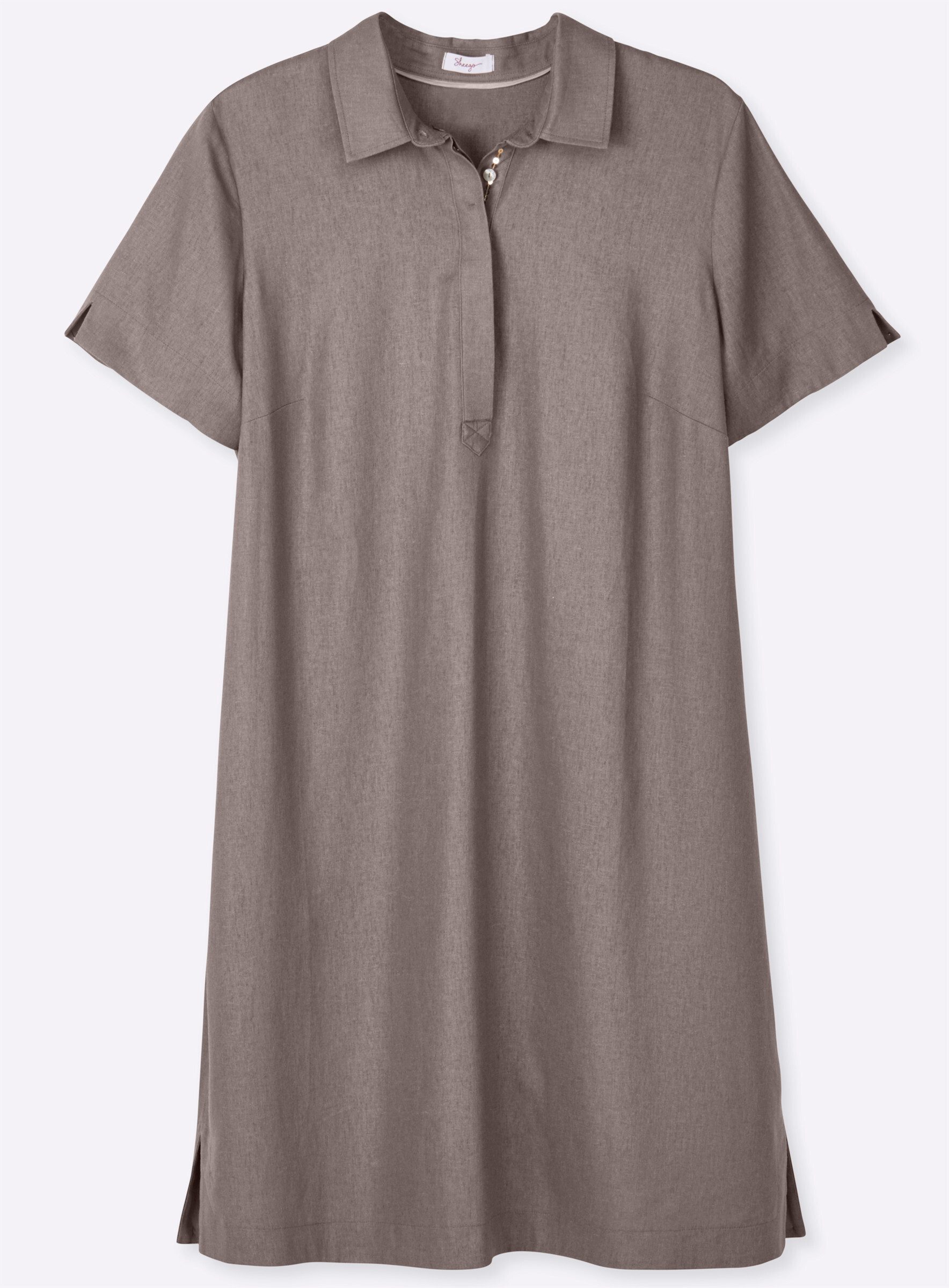 Sheego Etuikleid Leinenkleid Kurzarm .