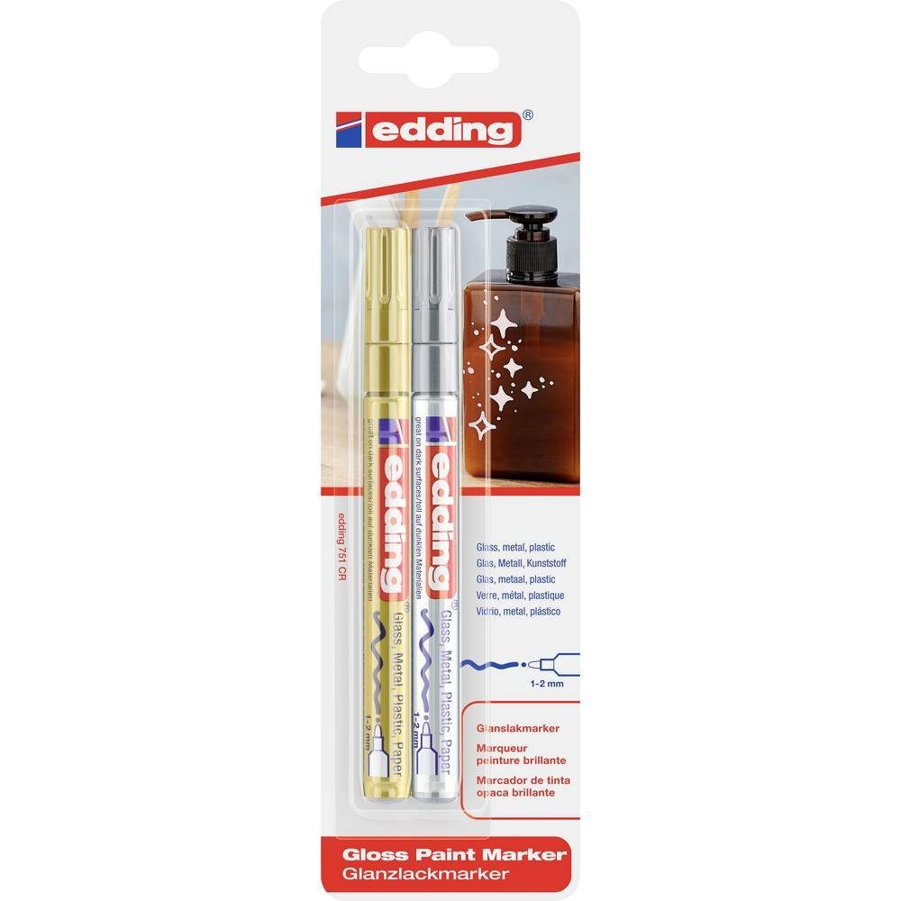 edding Lackmarker Glanzlackmarker 2er-Blister sortiert 4-751-2-1-53-54