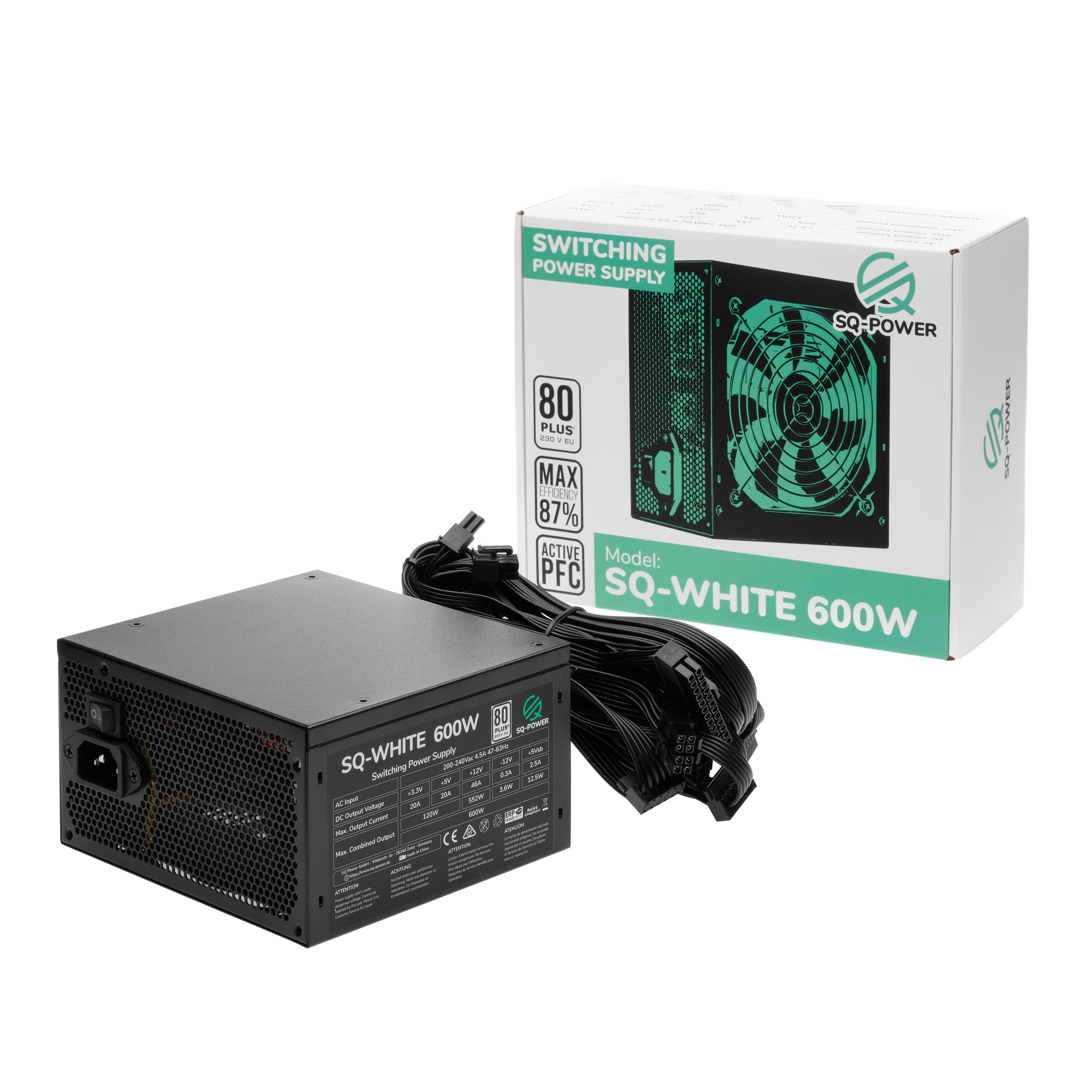 SQ-POWER GmbH SQ-WHITE 600 PC-Netzteil (80)