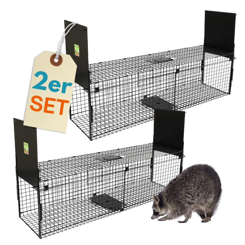 GarPet Lebendfalle 2er Set Lebendfalle Drahtfalle Lebende Marder Hasen Waschbär Falle 120