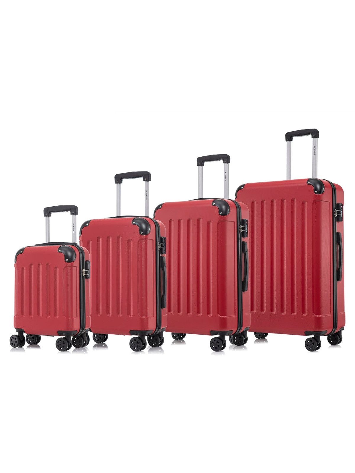 YONSLY Koffer Premium Reisekoffer Hartschalen-Koffer Trolley Kabinenkoffer S-M-L-XL, 4 Rollen, 360°-Doppelrollen, TSA-/Zahlenschloss, YKK-/Standardreißverschluss