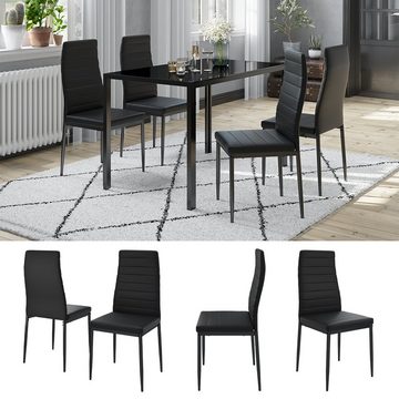 Vicco Esszimmerstuhl Küchenstuhl GRAND Schwarz 4-teilig (4-er Set)