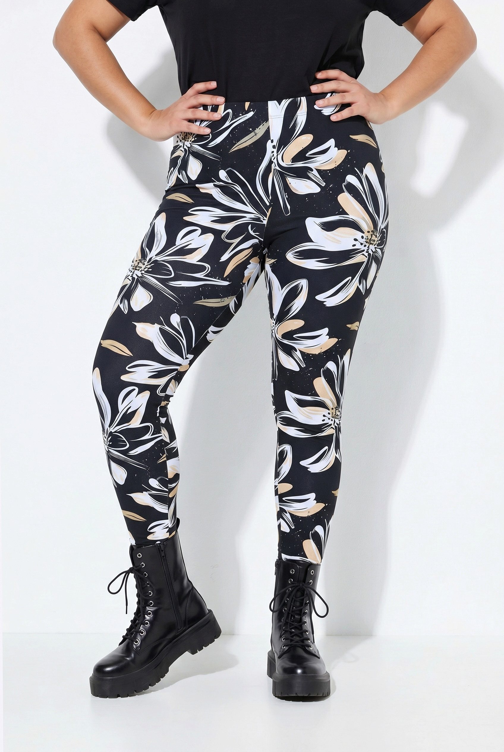MIAMODA Funktionshose Leggings Tight Fit Blumenmuster