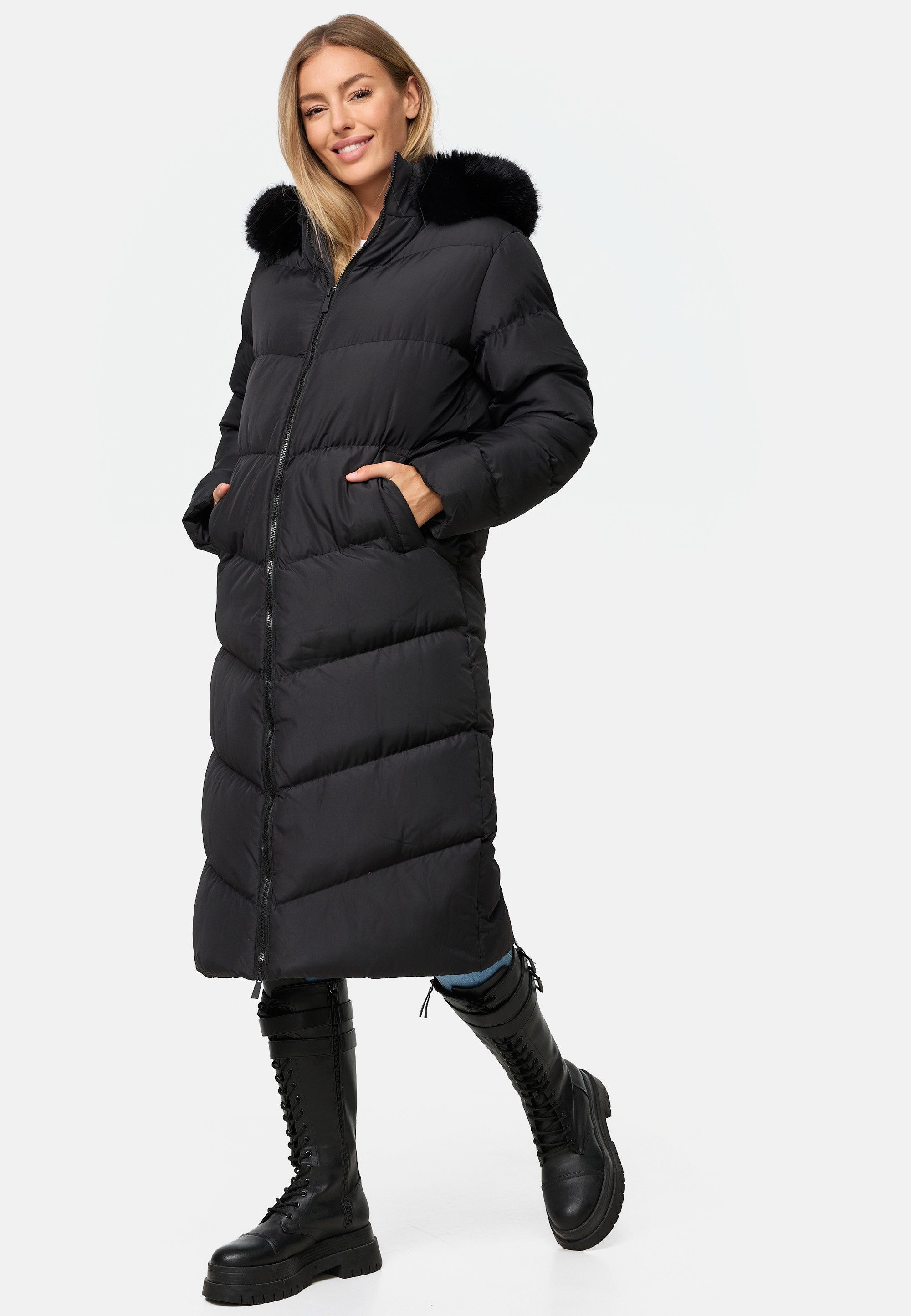 Threadbare Steppmantel THB Lazuli Quilted Jacket mit wärmender Kapuze