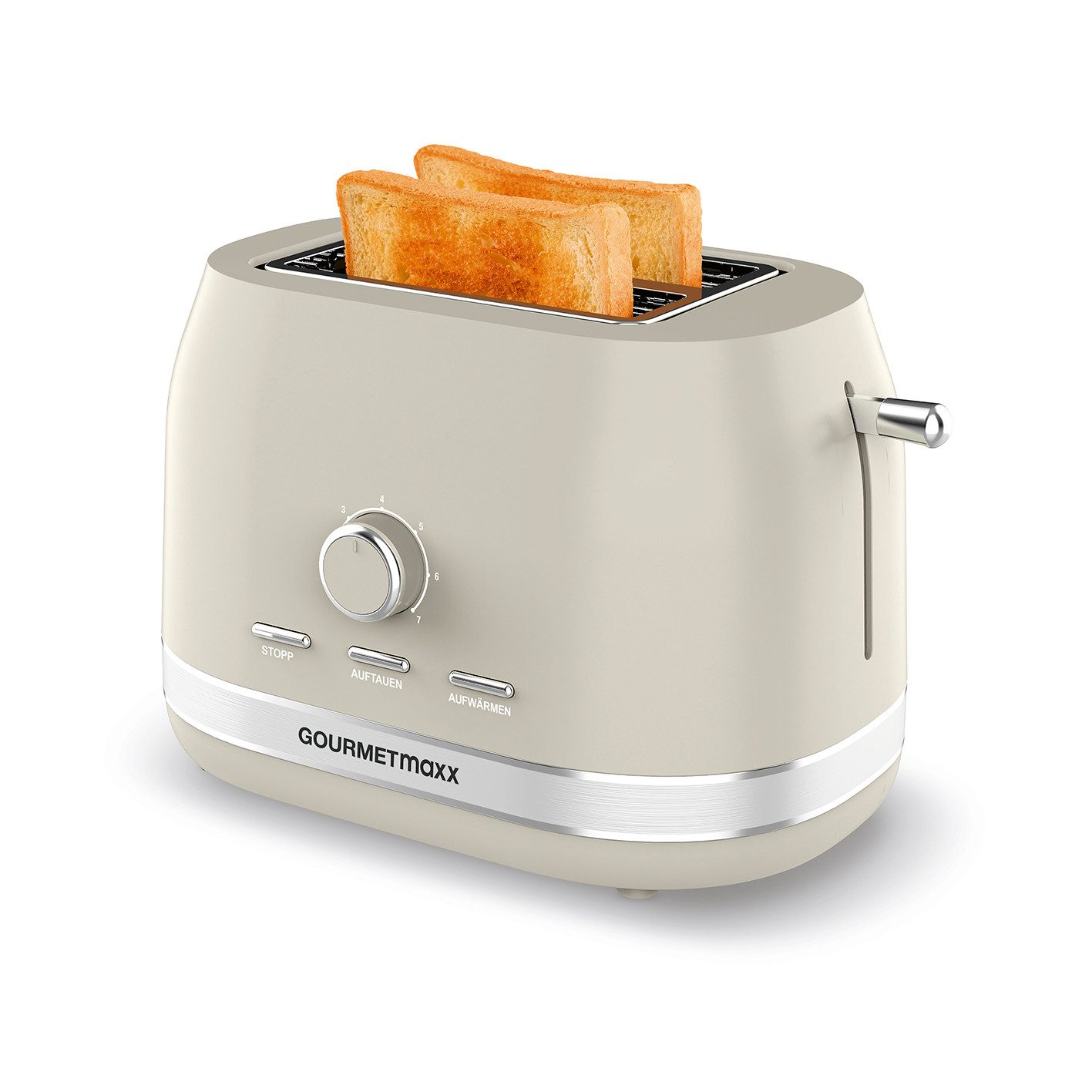 GOURMETmaxx Toaster "Retro", 2 kurze Schlitze, für 2 Scheiben, 800,00 W, für knackiges Toast, mit Krümelschublade und Regler